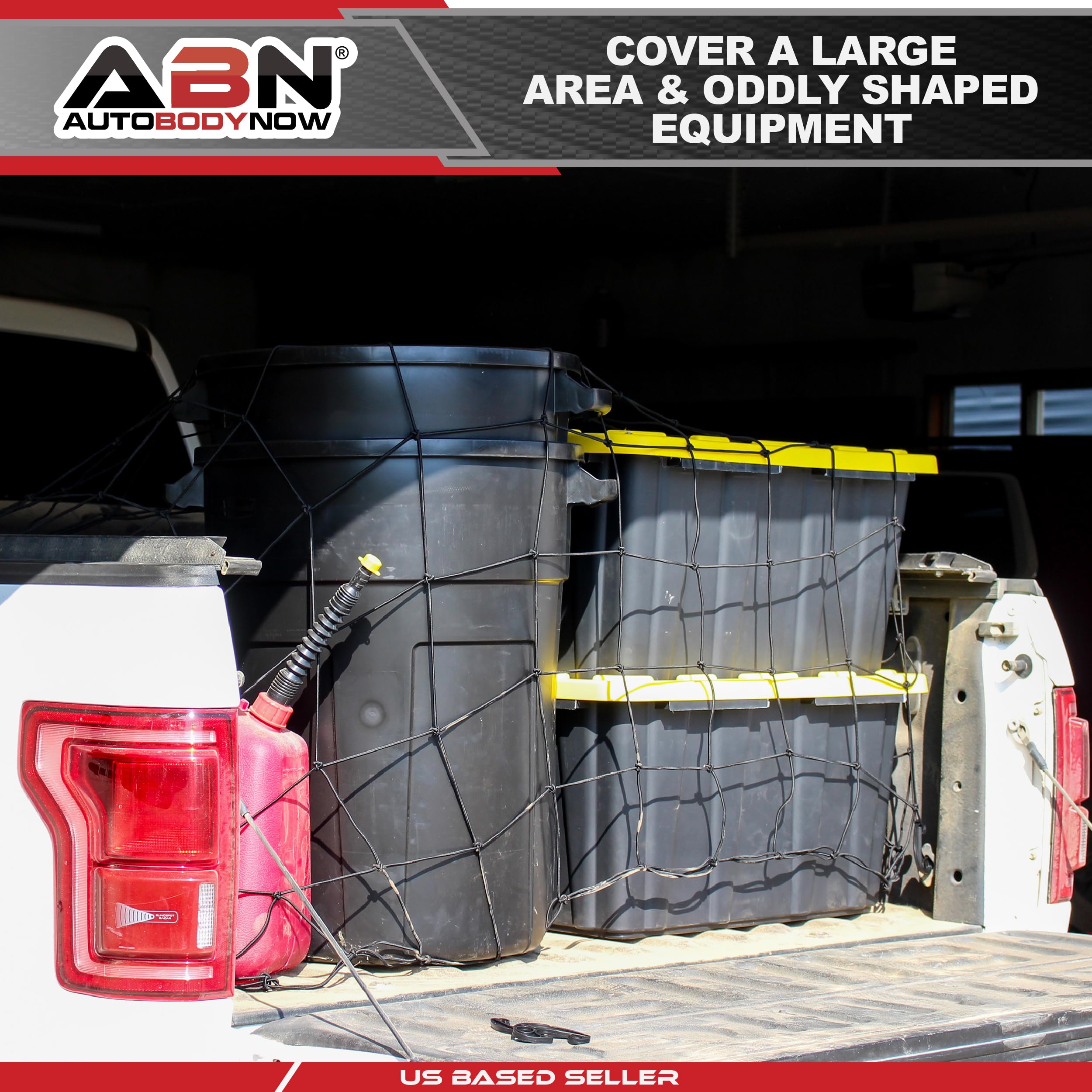 ABN Cargo Net with Nylon Hooks, 72 x 96 Inch for Trailers, Pickup Trucks, Rooftops, & More - Heavy-Duty, Multi-Purpose