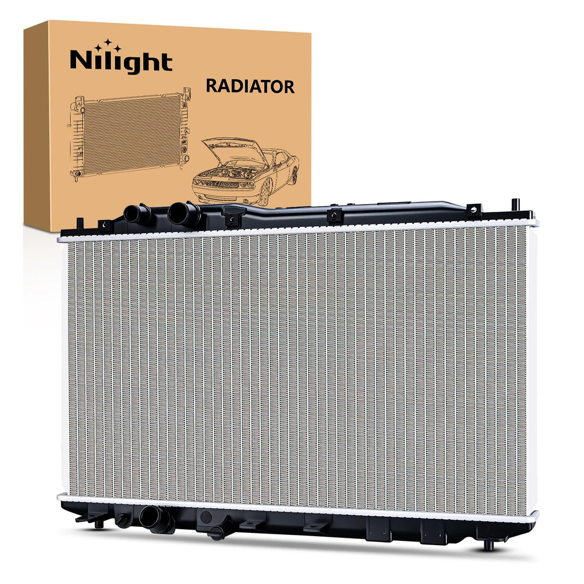 Nilight Radiator for Honda Civic 2006 2007 2008 2009 2010 2011 L4 1.8L 2.0L, Engine Coolant Radiator Assembly Replace# 19010RNBC