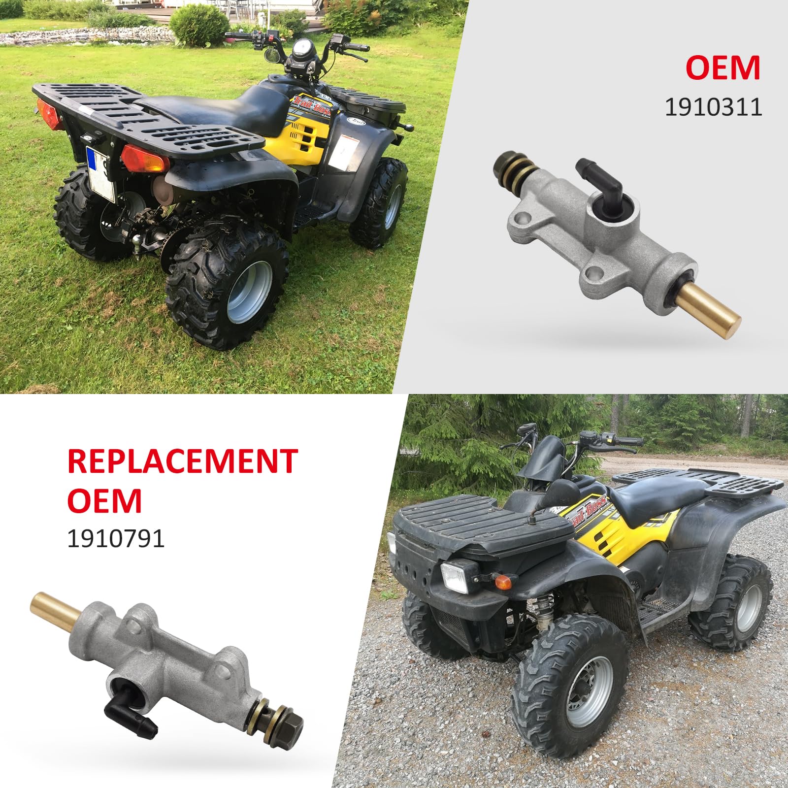 Rear Foot Brake Master Cylinder For Polaris Scrambler 500 400 Magnum 325 500 330 Trail Blazer 250 330 400 Trail Boss 325 330 Xpedition 325 425 Xplorer 250 400 Oem#1910311