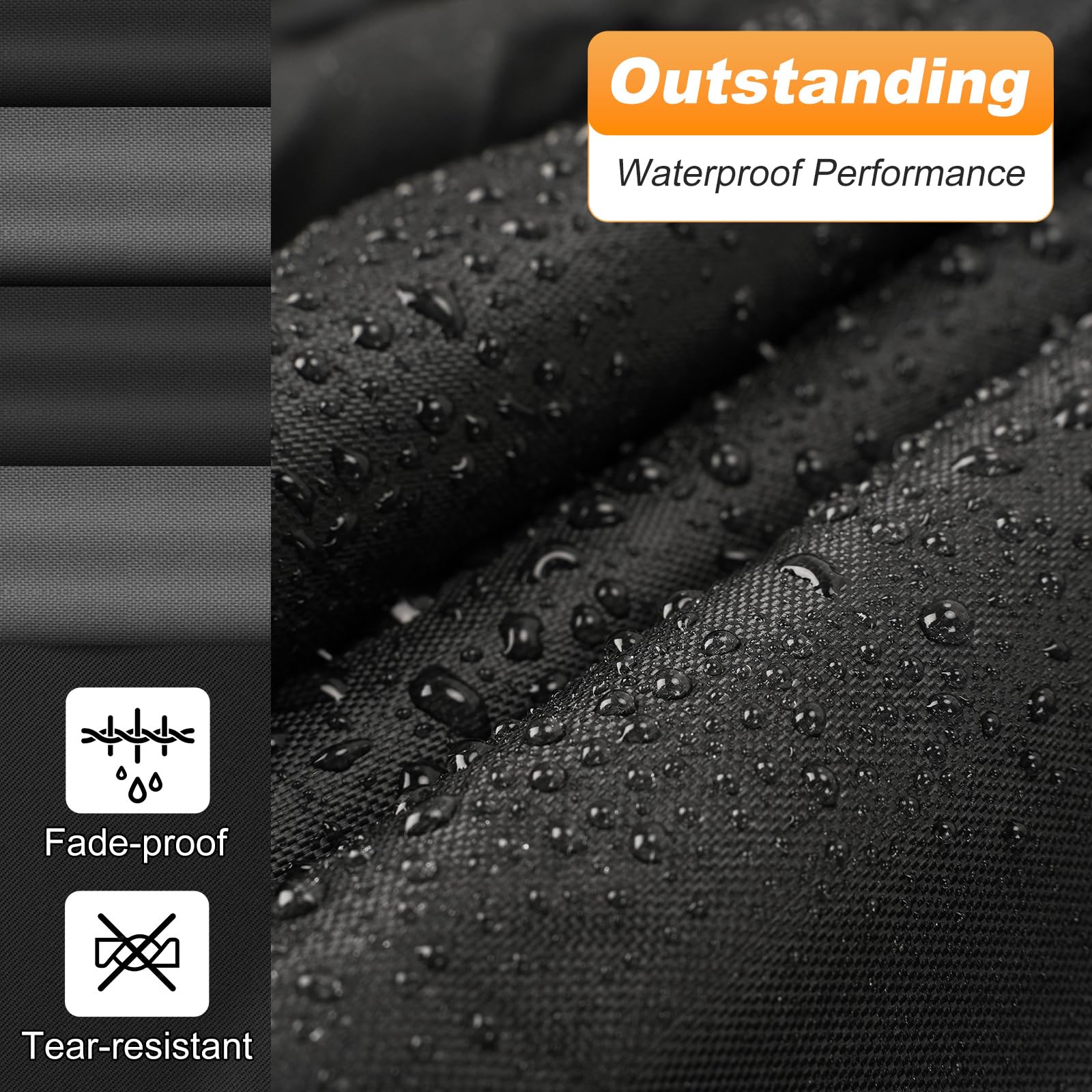 QUNSUNUS Waterproof Car Cover for Ford Mustang 1969-1973, Outdoor Car Covers with Zipper, All Weather Full Exterior Cover with S