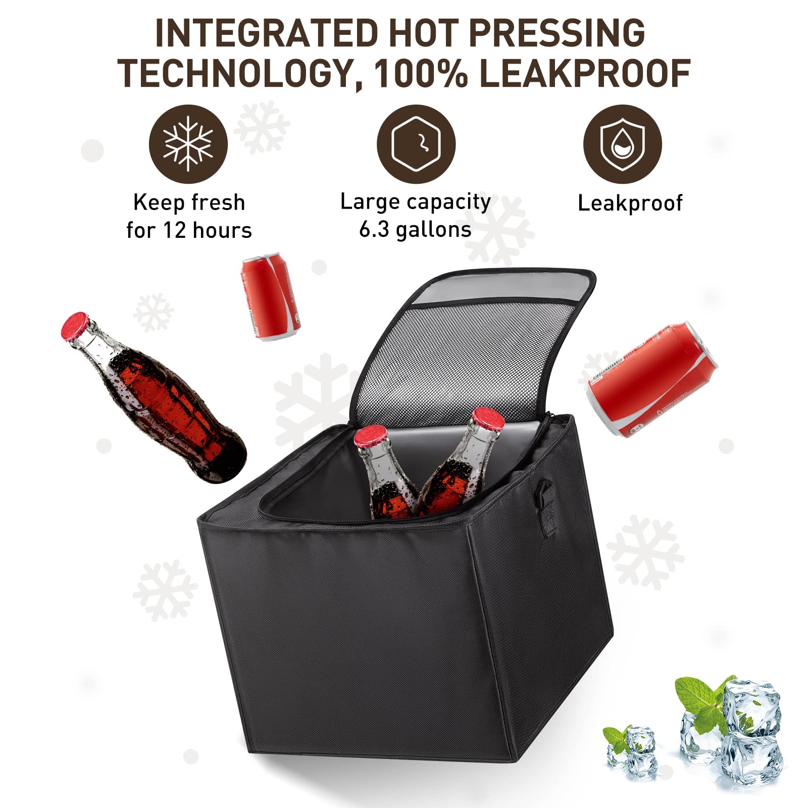 Hiraliy 4 In 1 Car Trunk Storage Organizer, Multi Compartment Collapsible Trunk Storage Box With Leakproof Insulated Bag For Car Truck Suv