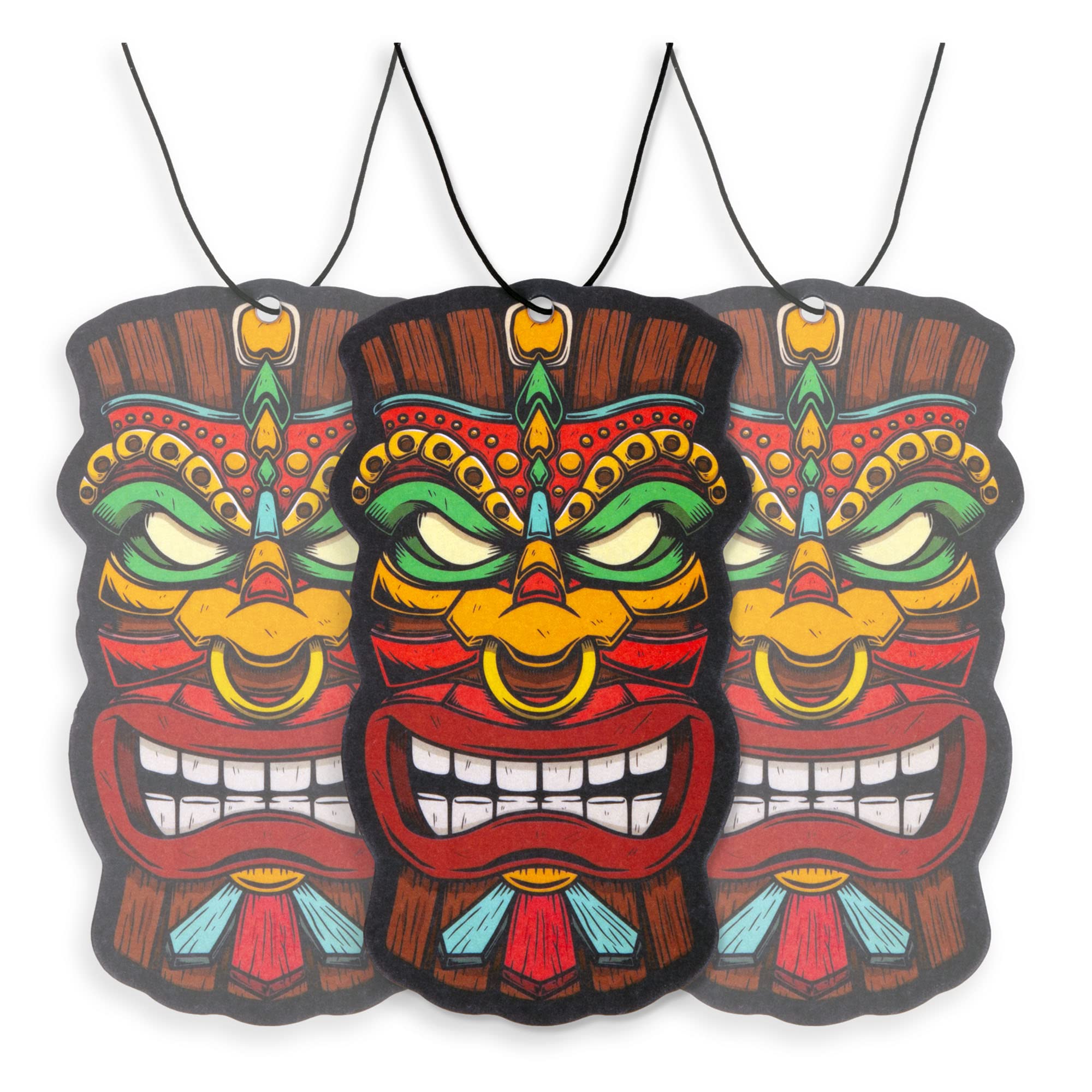 Tiki Head Car Air Freshener 3 Pack Scented With Essential Oils (3 Pack)