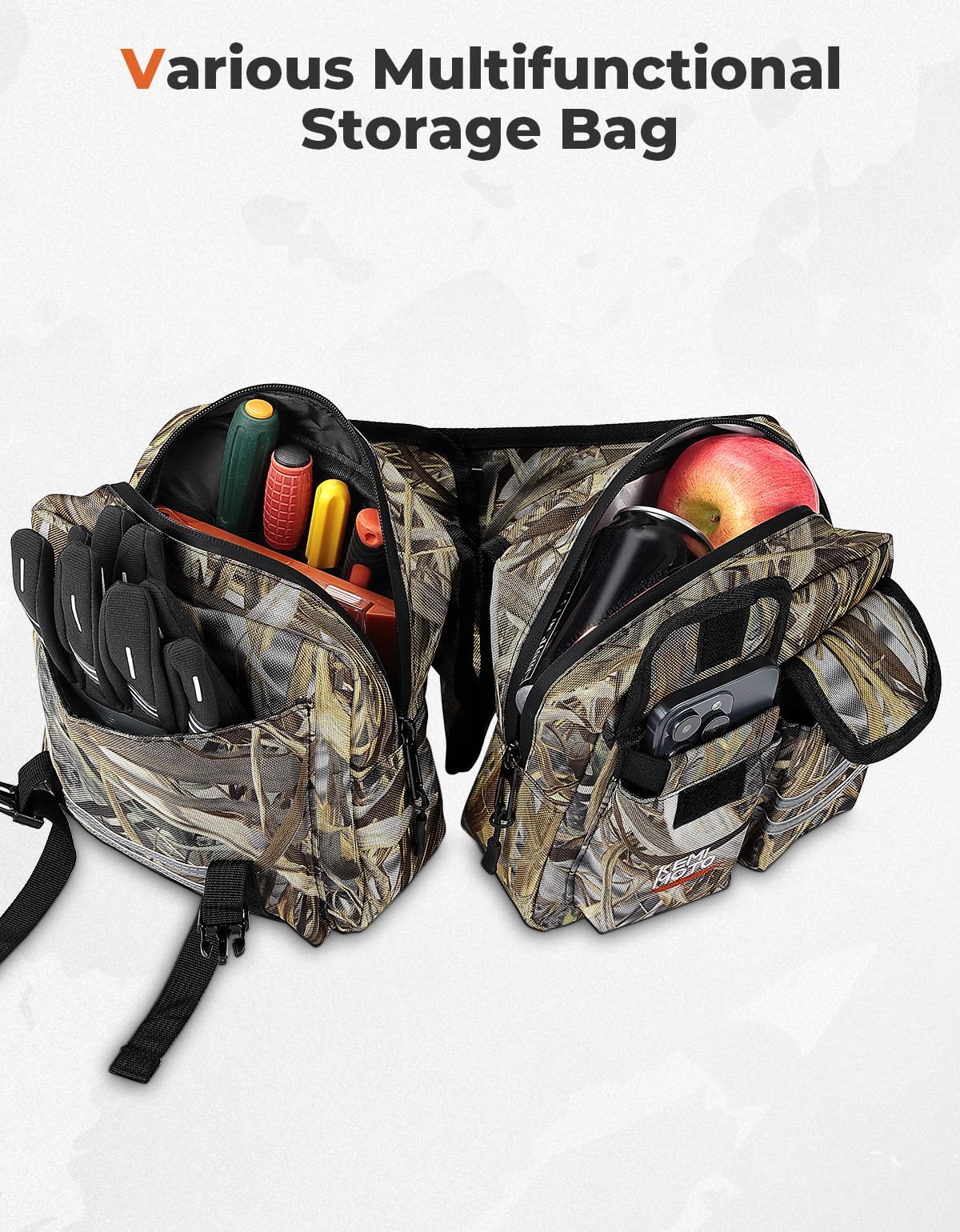 Kemimoto Atv Tank Bag Water-Resistant Cooler All Terrain Vehicles Accessories Motorcycle Saddle Bag Compatible With Most Atvs An