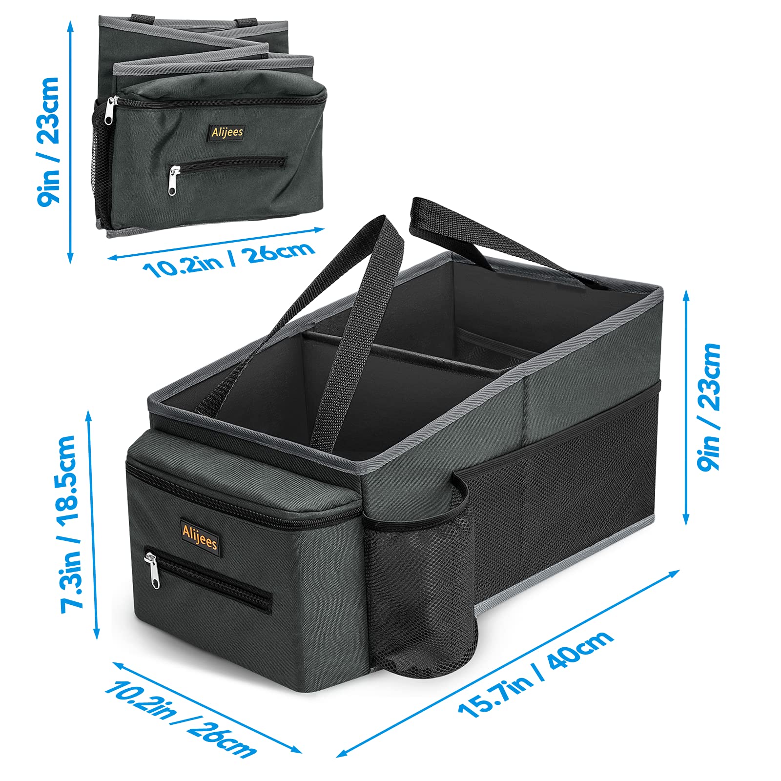 Alijees Car Back Seat Organizer - Road Trip Essentials Kids, Automotive Organization Car Accessories For Women Men Interior With