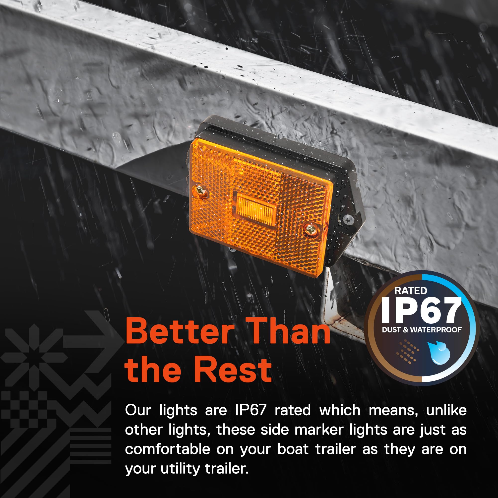 True Mods 4Pc 2X3 3X2 Inch Amber Led Surface Mount Side Marker Light [Dot Fmvss-108] [Sae Ap2] [Ip67 Waterproof] [Integrated Ref