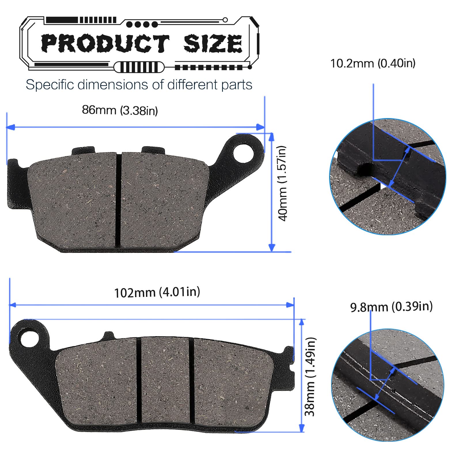 Locopow Front & Rear Brake Pads For Honda Cb500F Cb300F Cb500X Cbr250R Cbr300R Cbr500R Cmx300 Cmx500 Rebal 300 500 Ctx700 Nc700 Nc750 2011-2023