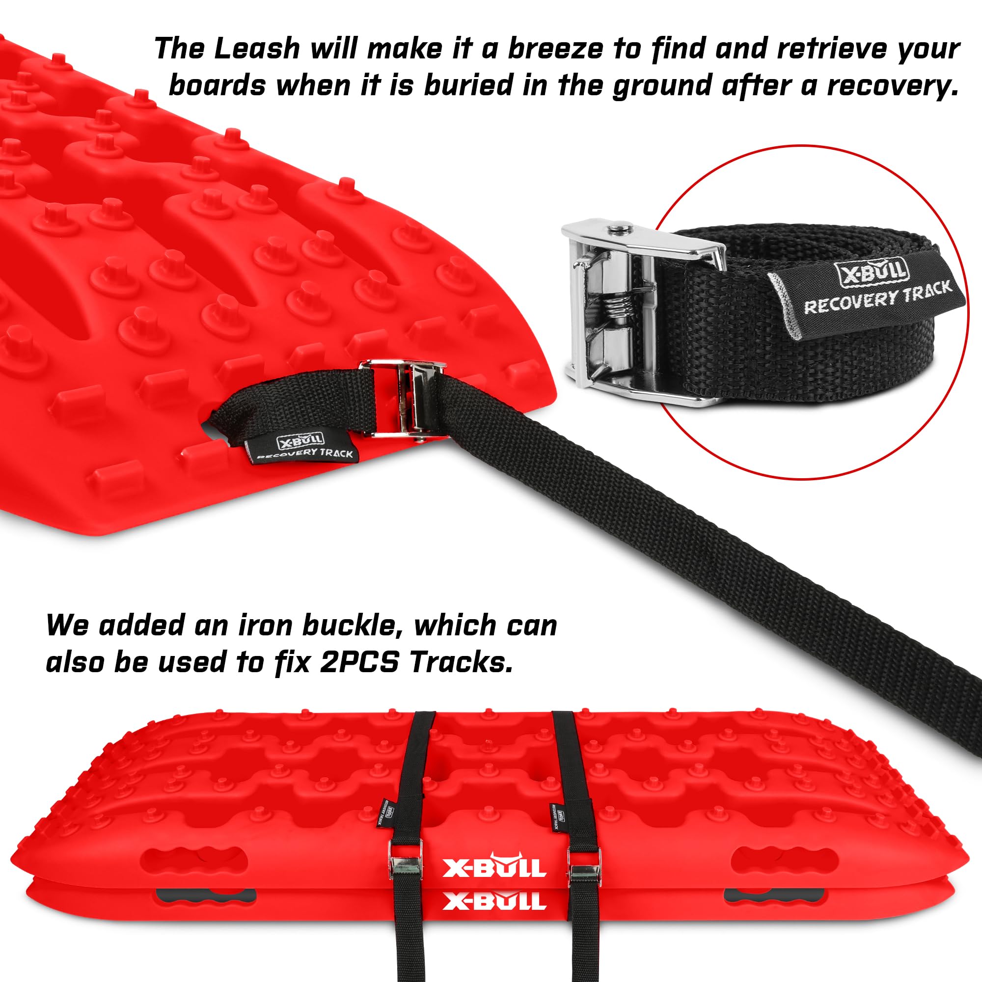 X-Bull New Recovery Traction Tracks Tire Ladder For Sand Snow Mud 4Wd(Red)