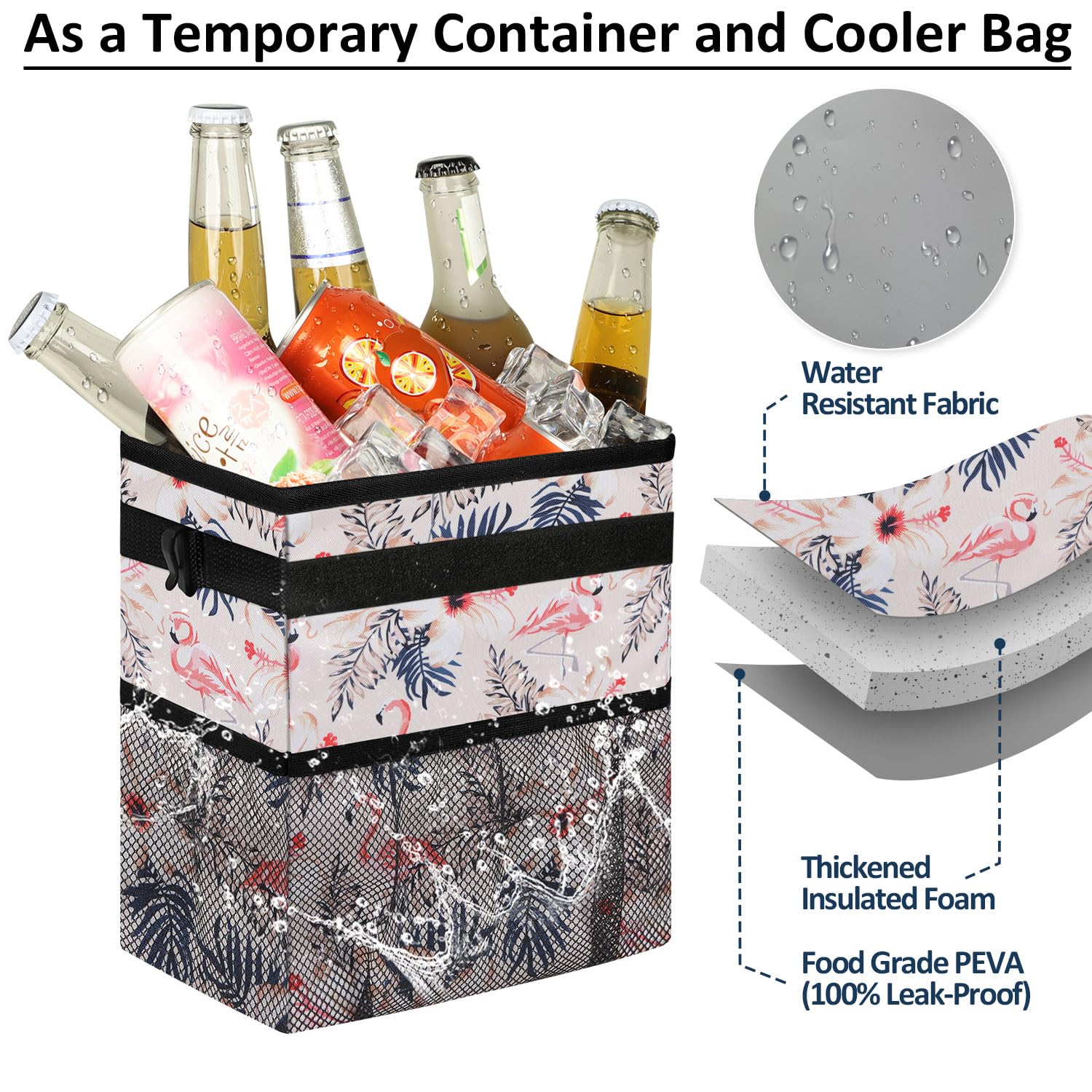 Elongriver Car Trash Can Bin For Back Seat, Leak Proof, Cute Car Trash Bag Hanging, Vehicle Trash Can For Suv Truck Van, Automot