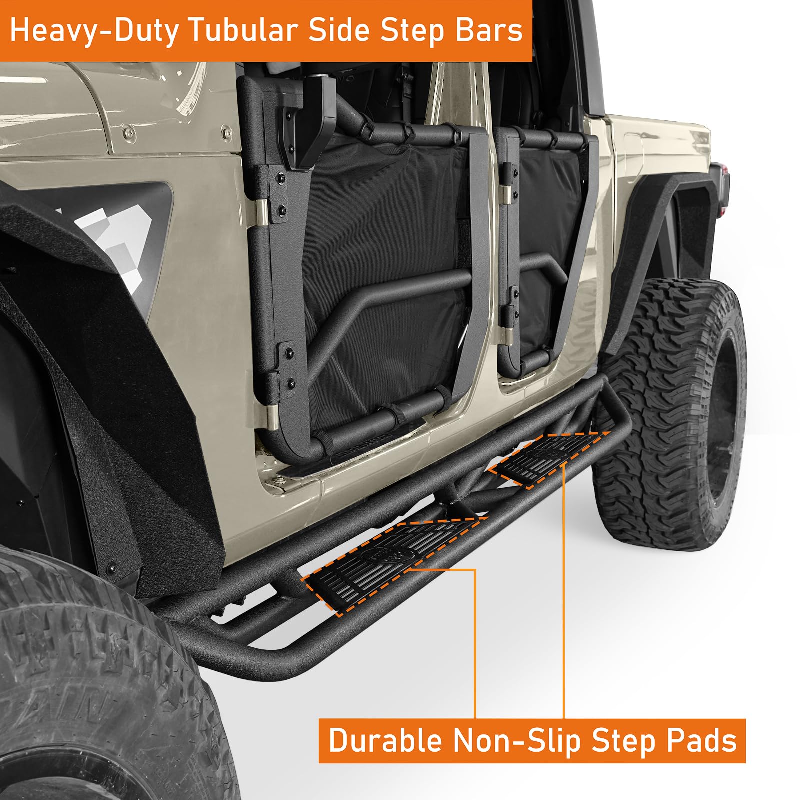Hooke Road Gladiator Running Board Side Step Slider Nerf Bars For Jeep Gladiator Jt Pickup Truck 2020 2021 2022 2023 2024