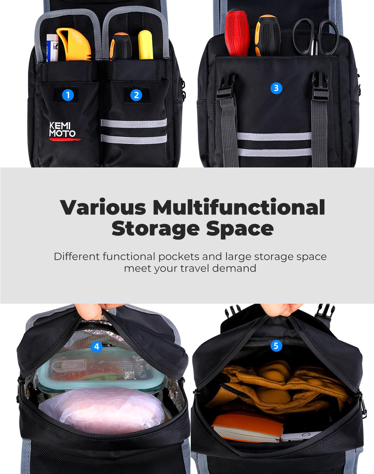 Kemimoto Atv Tank Bag Water-Resistant Warm Cooler All Terrain Vehicles Accessories Motorcycle Saddle Bag Compatible With Sportsm