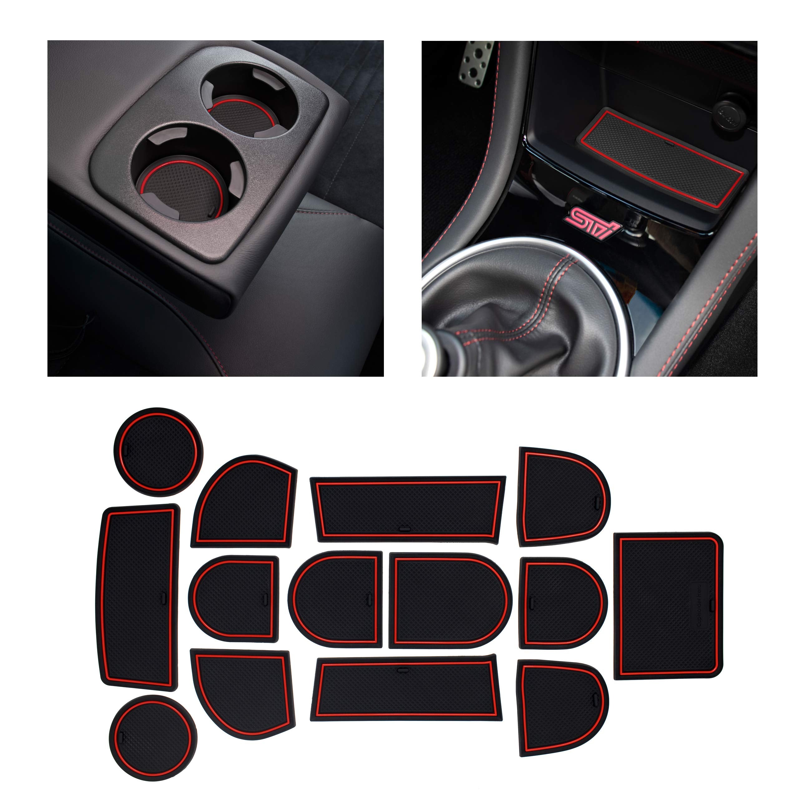 Cupholderhero Fits Subaru Wrx Sti 2015-2021 Accessories, Premium Custom Non-Slip Anti-Dust Cup Holder Inserts, Center Console Li
