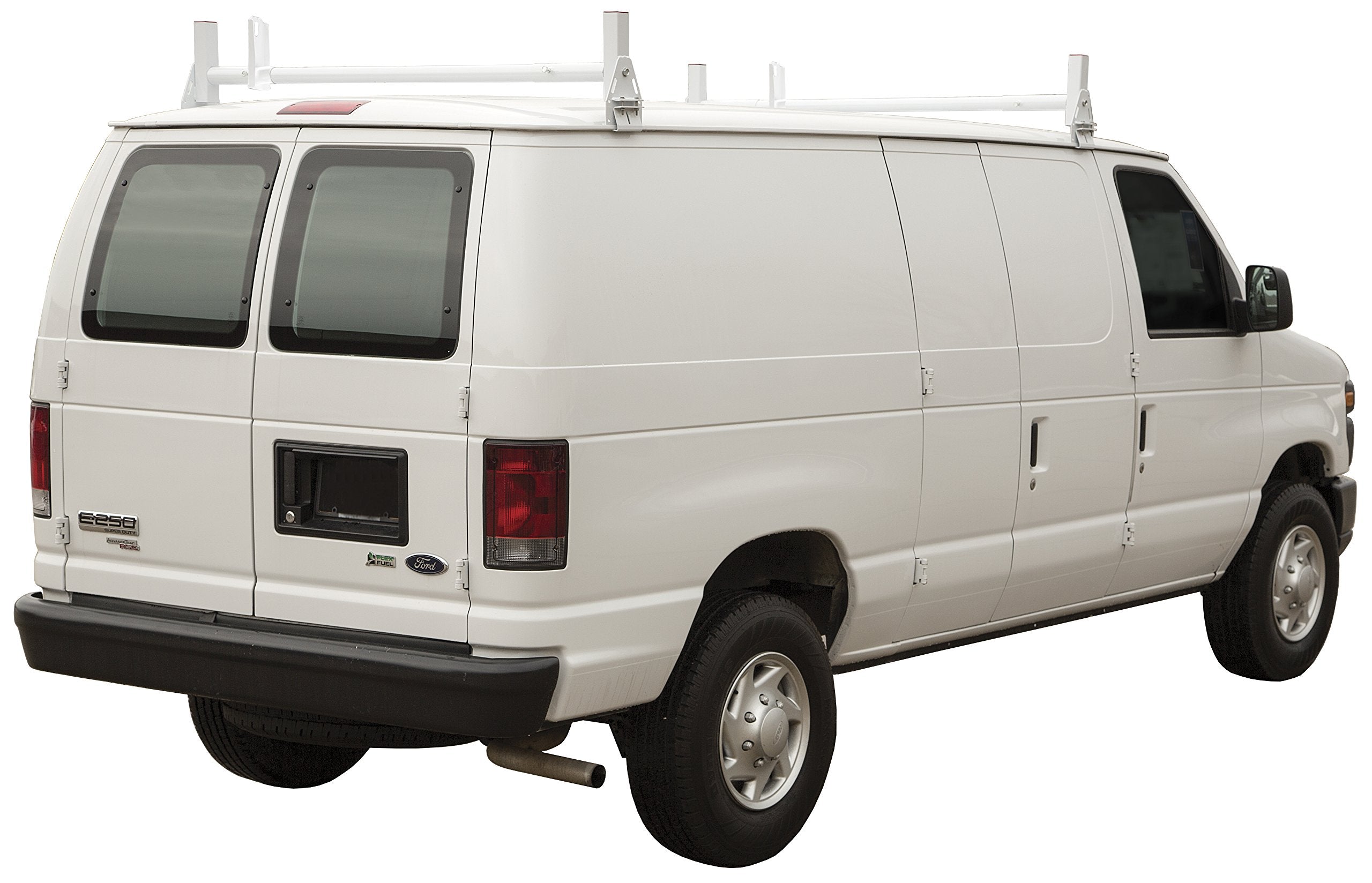 Buyers Products 1501310 Ladder Rack for Work Van, Adjustable Width, White Powder-Coated Carbon Steel, Contractor Rack for Vans, 