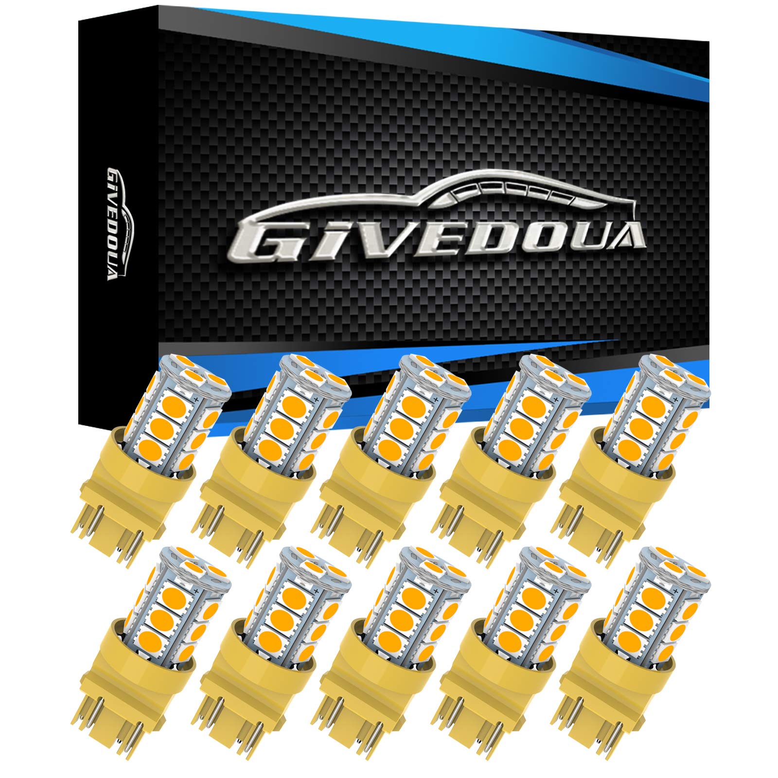 Givedoua 3157 Led Car Bulb Super Bright 18-Smd 5050 Chips, 3056 3156 3156A 3057 4057 3157 4157 T25 Led Car Bulbs For Brake Light