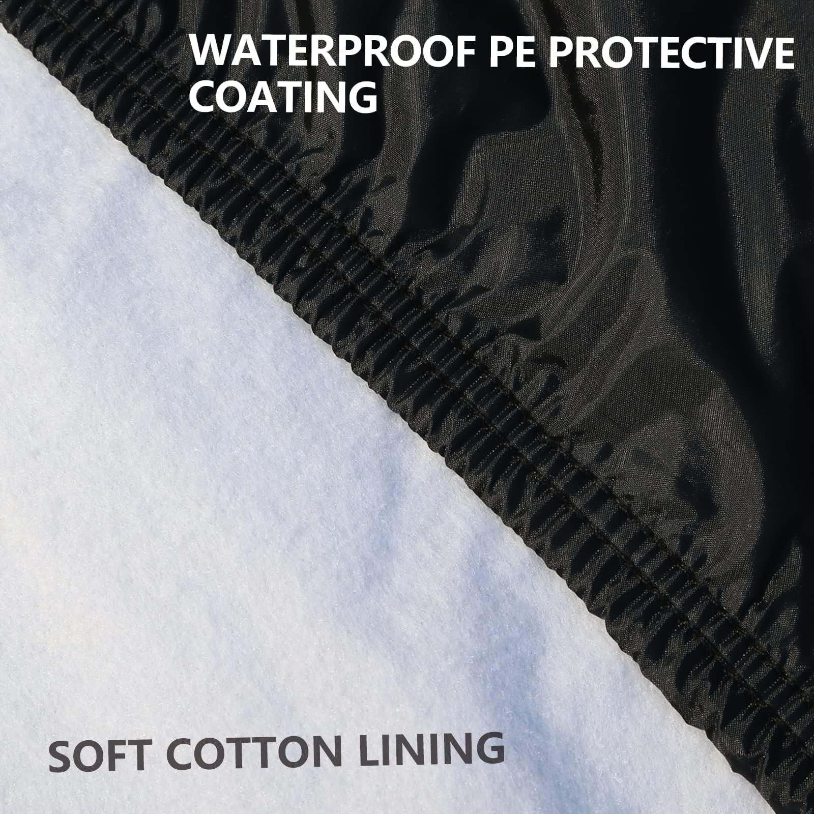 Tecoom Car Cover Waterproof All Weather, Outdoor Indoor Car Covers With Zipper Door, Cotton Backing Full Exterior Covers, Snowpr