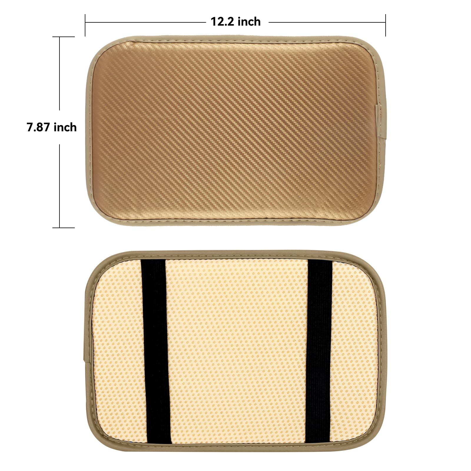 Amiss Car Center Console Pad, Universal Waterproof Car Armrest Seat Box Cover, Car Interior Accessories, Carbon Fiber Pu Leather