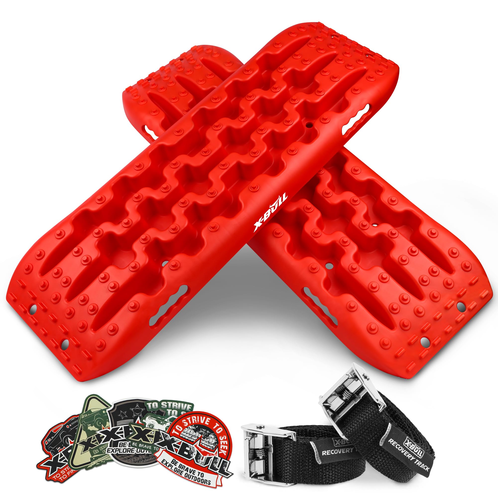 X-Bull New Recovery Traction Tracks Tire Ladder For Sand Snow Mud 4Wd(Red)