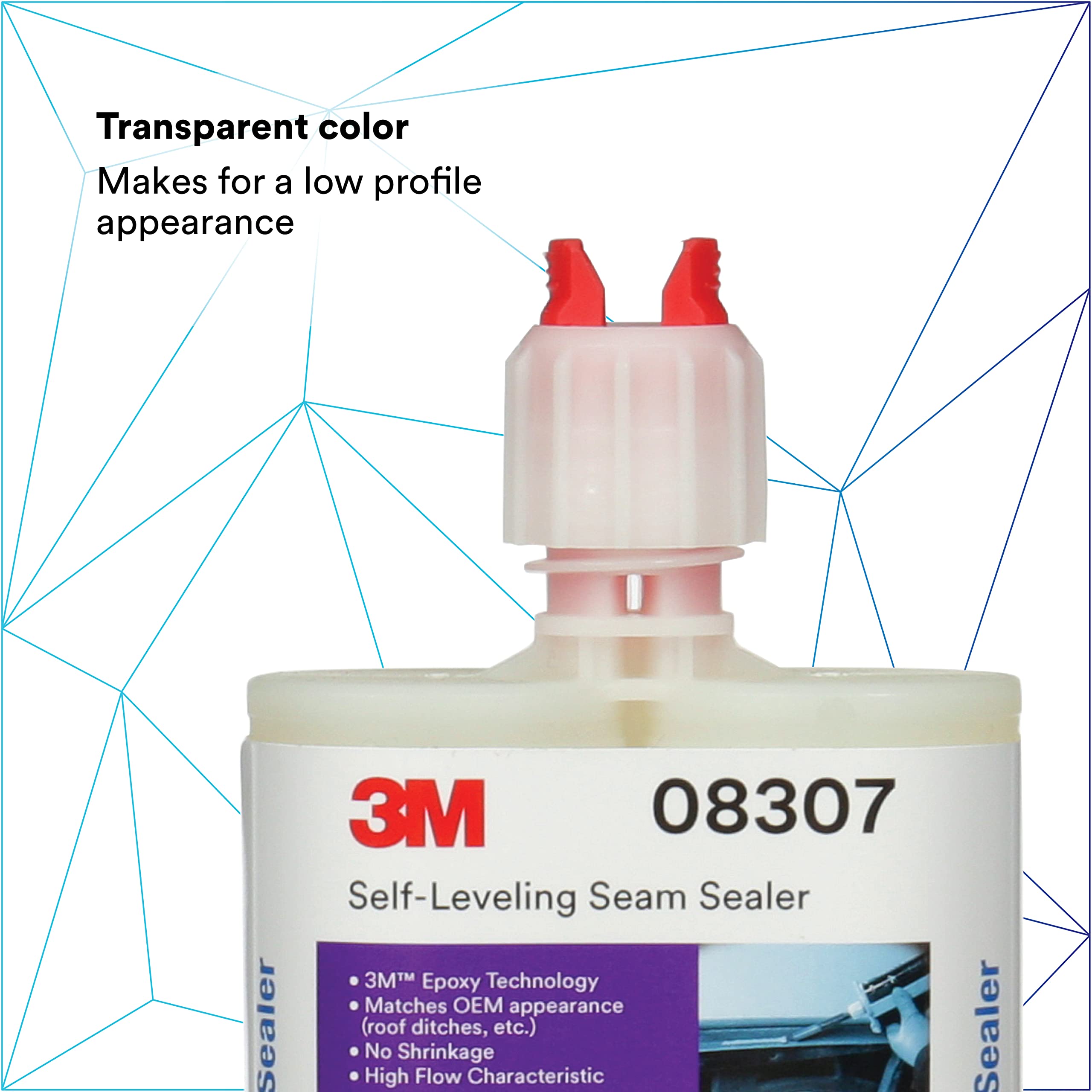 3M Self-Leveling Seam Sealer, 08307, Two-Part, Quick-Curing Epoxy, 200 Ml/6.75 Fl Oz Cartridge