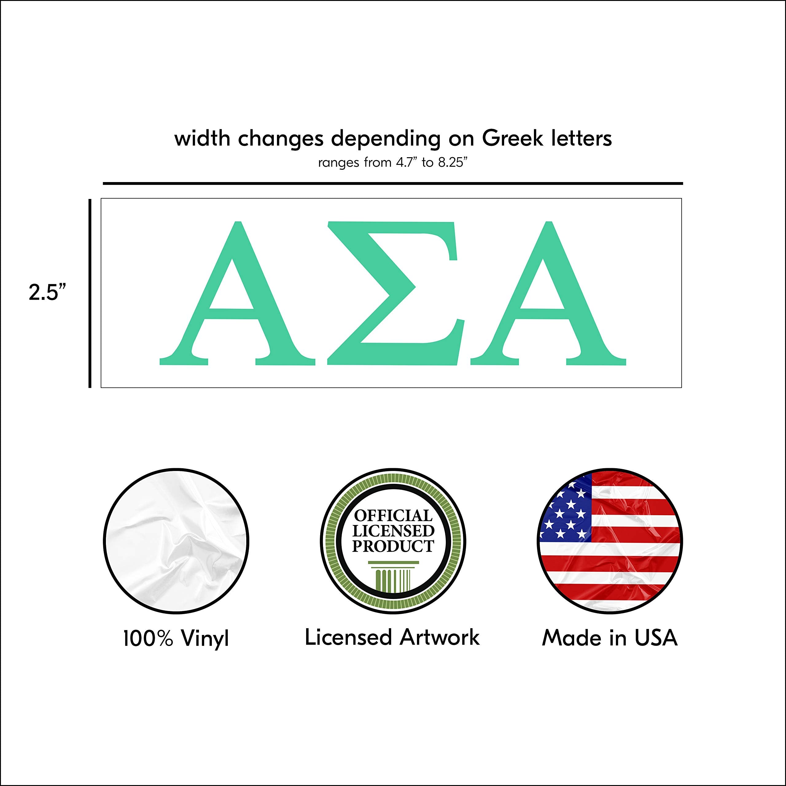 Pro-Graphx Alpha Phi Omega Greek Sorority Sticker Decal, 2.5 Inches Tall, Mint