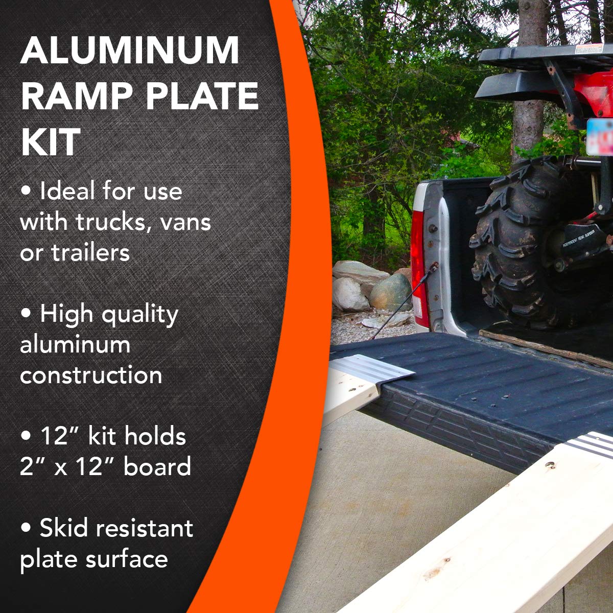 CargoSmart Model 3006, 12    Aluminum Ramp Plate Kit, Create Your Own Ramps to Easily and Safely Load & Unload Your ATVs, Motorc