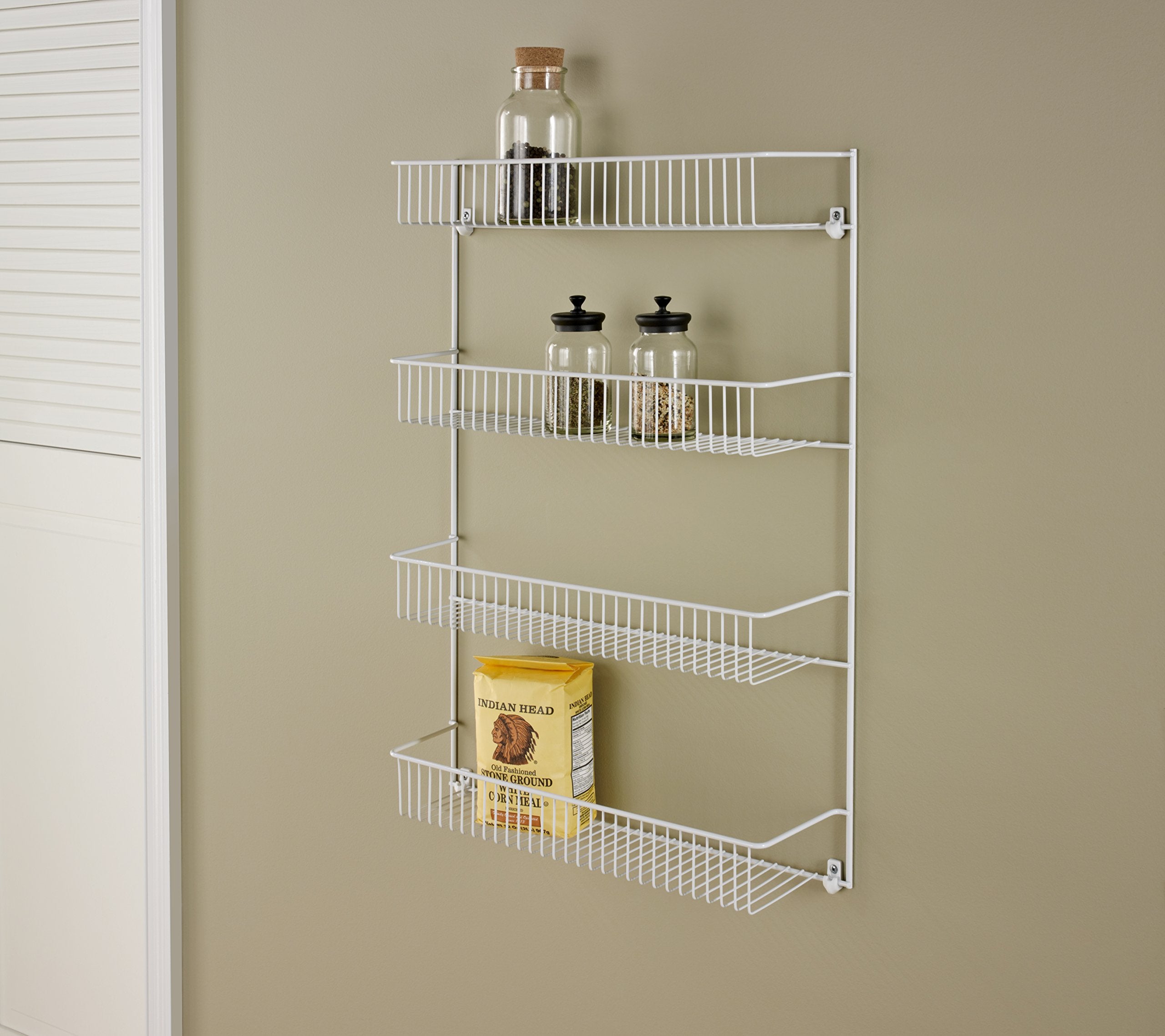 ClosetMaid 8033 4-Tier Wall Rack - 18-Inch Wide, White, Epoxy Coated Steel Storage Solution