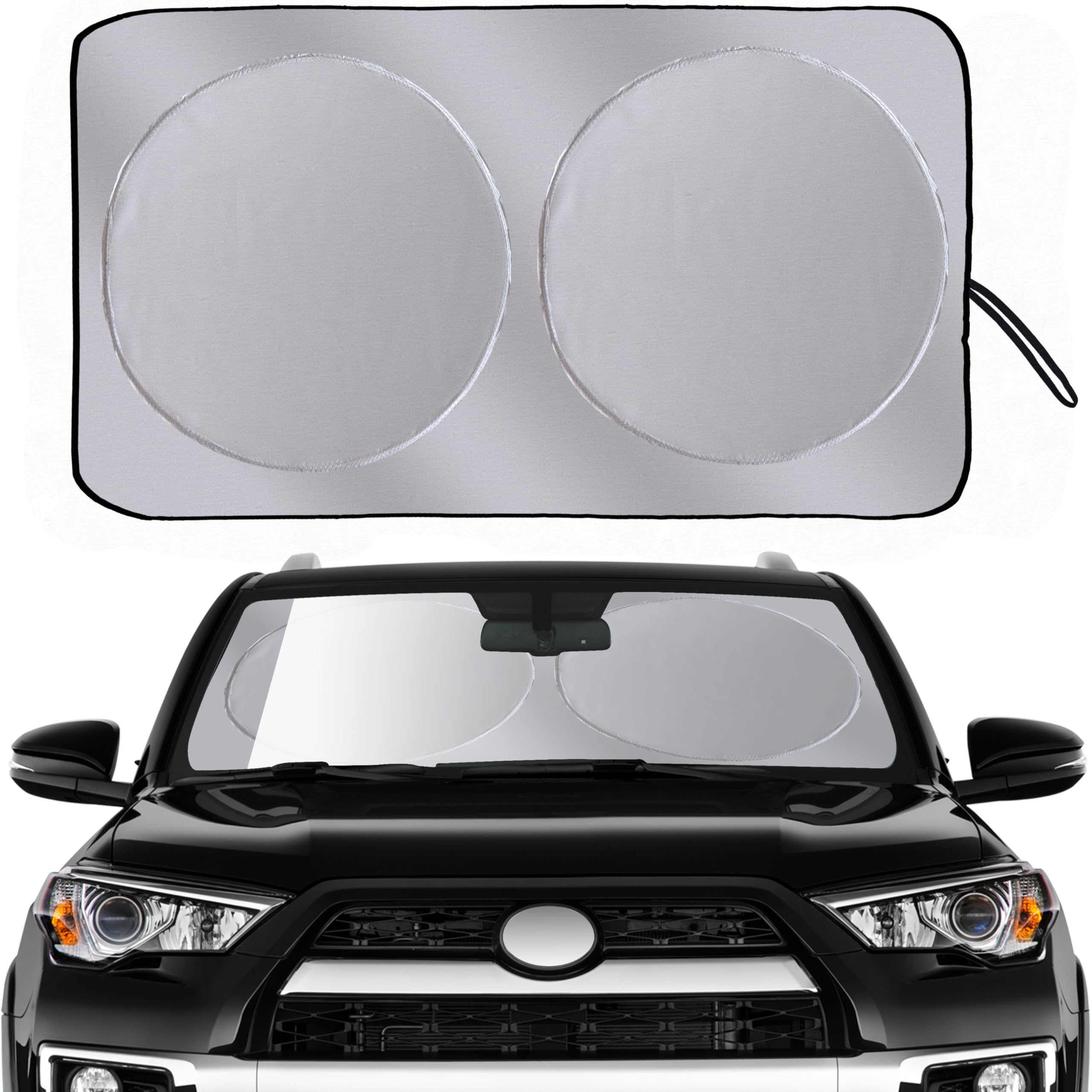 Sun Shade For Car Windshield Foldable Front Window Sun Visor 240T Reflective Fabric Blocks Uv Rays And Sun, Automotive Interior