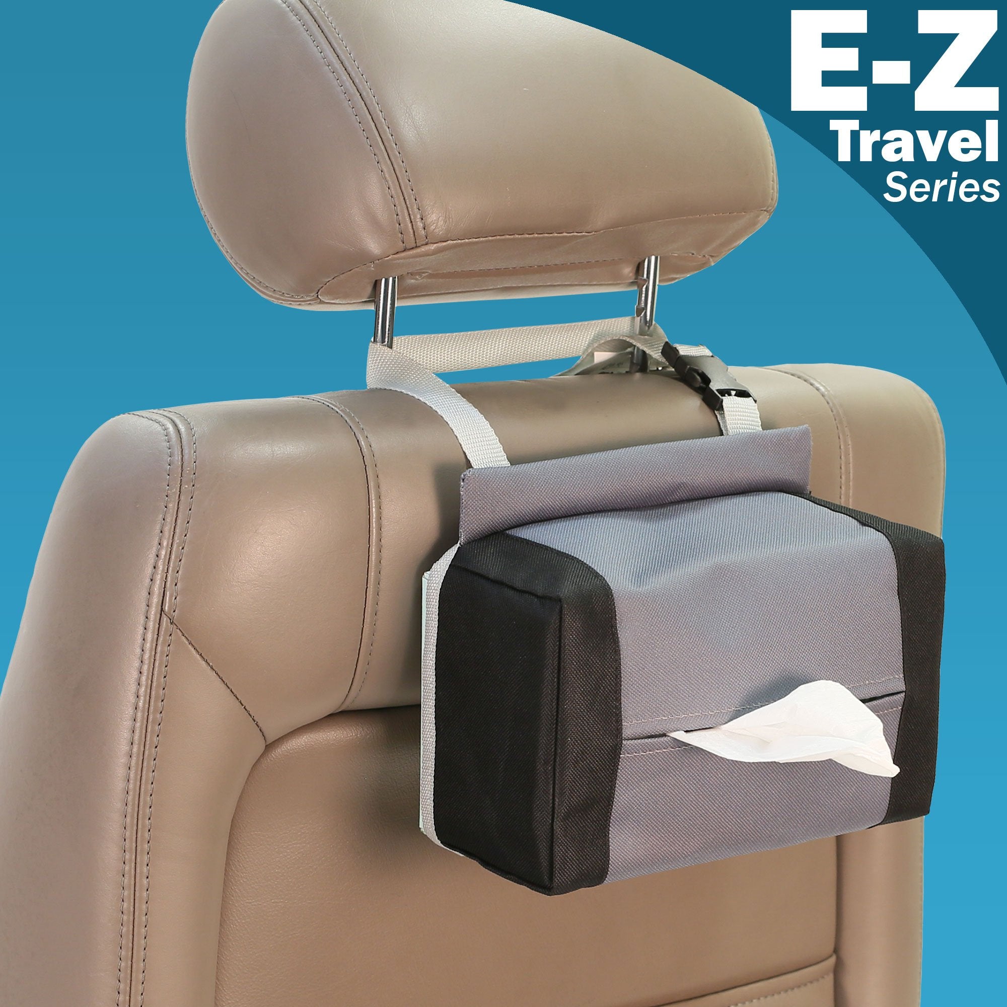 Fh Group E-Z Travel Napkin Tissue Dispenser Holder Fits Most Cars, Suvs, Trucks, And Vans Gray