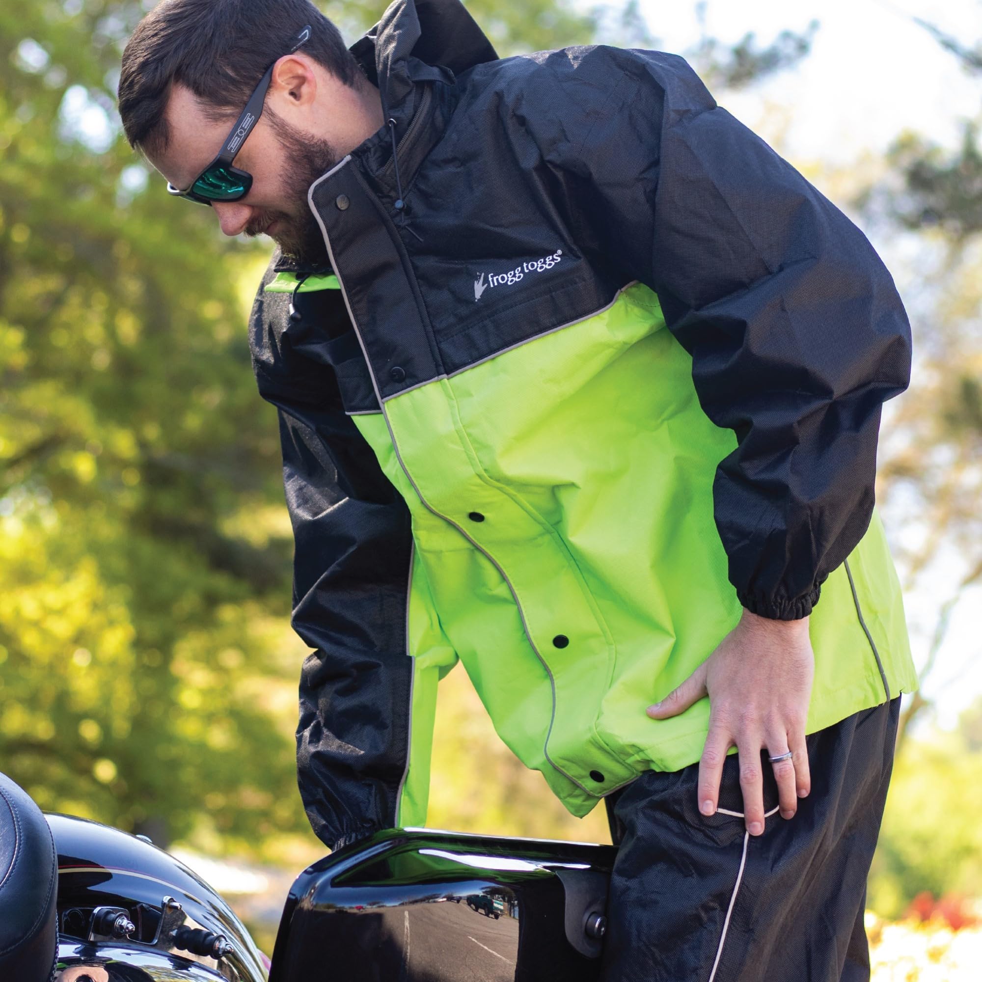 Frogg Toggs Road Toad Reflective Waterproof Rain Jacket, Hivis Green, Large