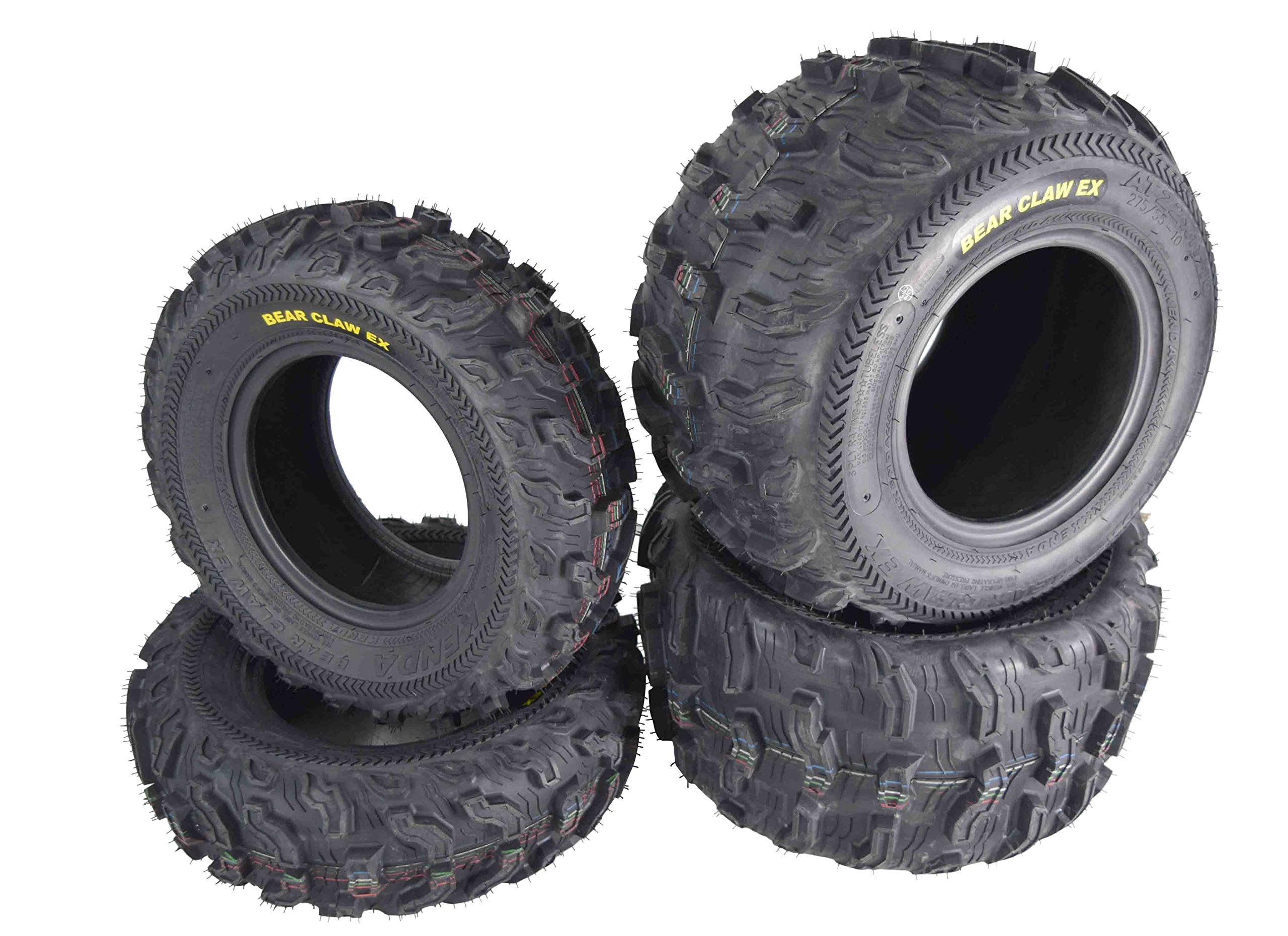 Kenda Bearclaw Ex K573-21X7-10 Front & 22X11-10 Rear Tires For All Terrain (Atv), Utv, And Side By Side (Sxs) Vehicles - 6-Ply -