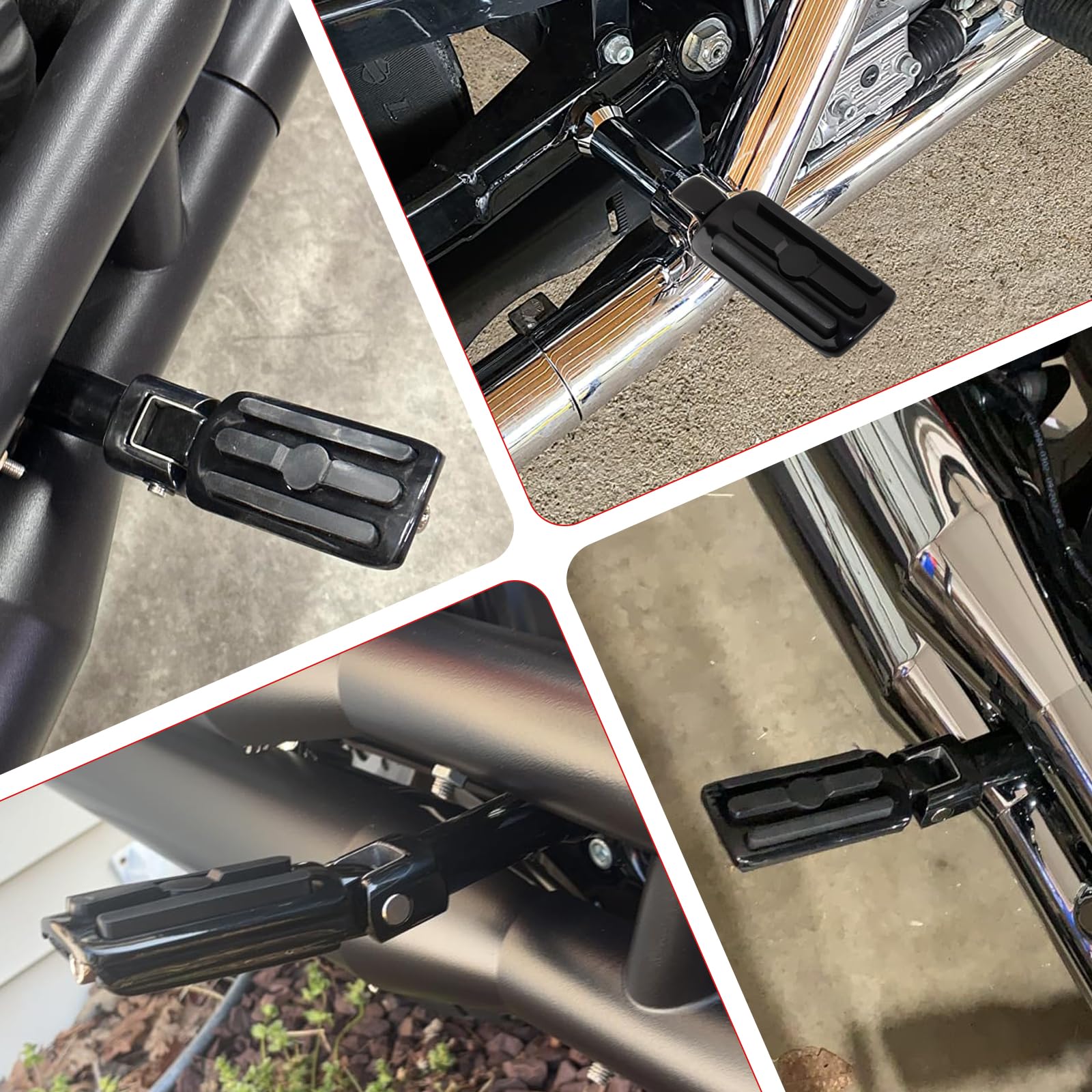 Wowtk Passenger Footpegs Fits For Harley Davidson Softail 2018 2019 2020 2021 2022 2023 Deluxe Fat Boy Heritage Sport Glide Soft
