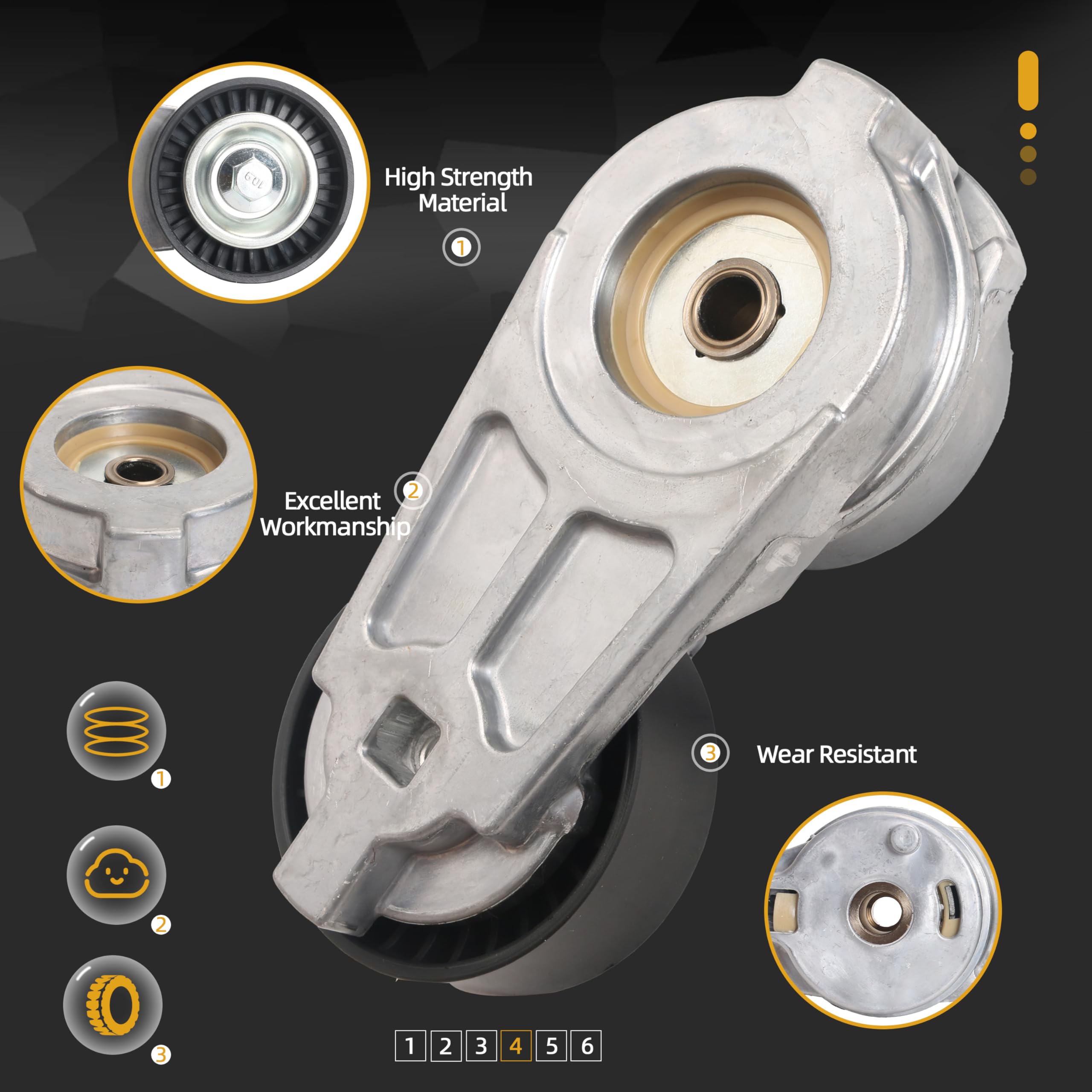 38323 Serpentine Belt Drive Component Kit, Fit for Dodge Ram 1500 2500 2009-2010, Fit for Ram 1500 2500 3500 2011-2018, V8 5.7L,