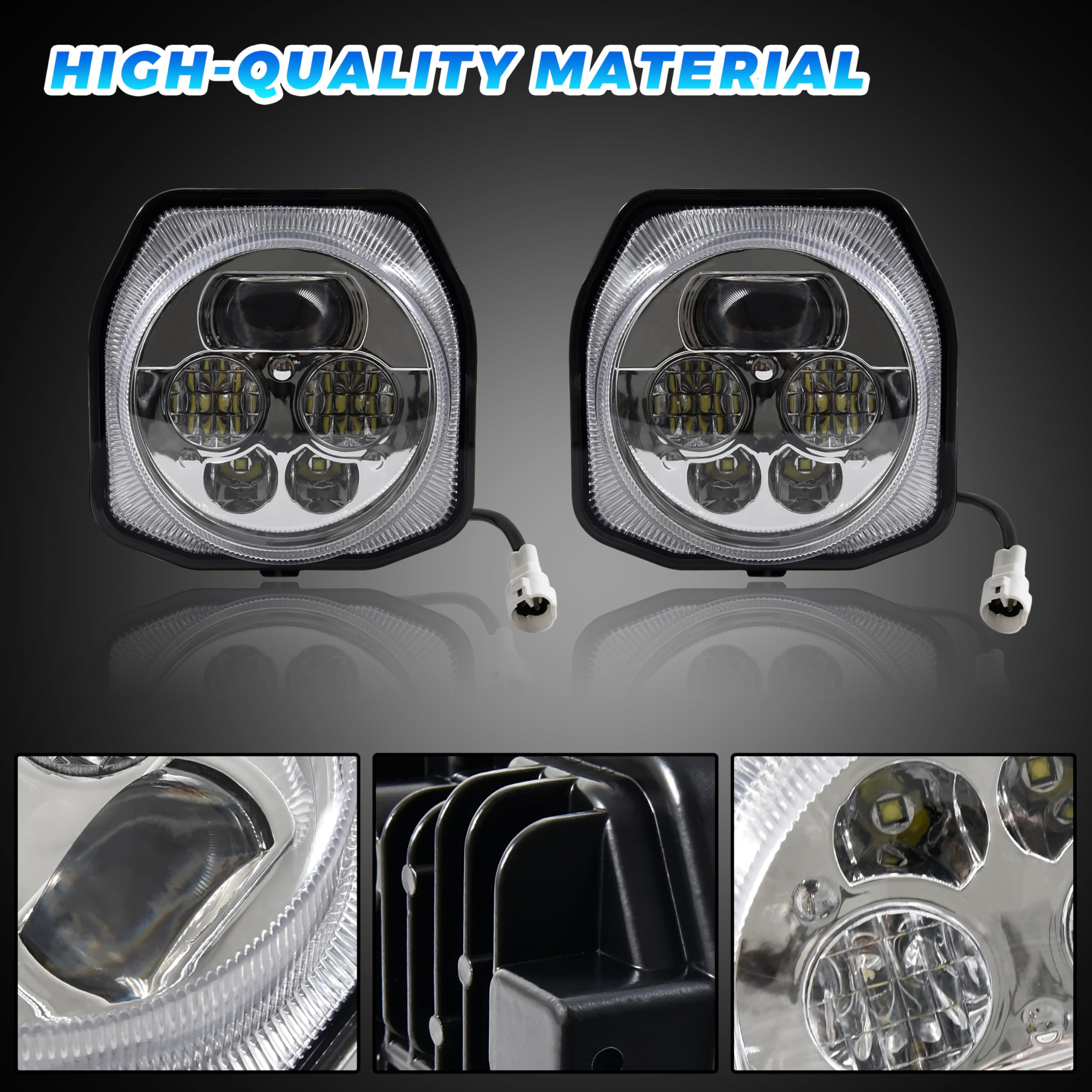 SAUTVS LED Headlights for Yamaha YXZ 1000R, High Low Beam Head Lights Front Lamps for Yamaha Wolverine X2 X4 850 2018-2025, YXZ1