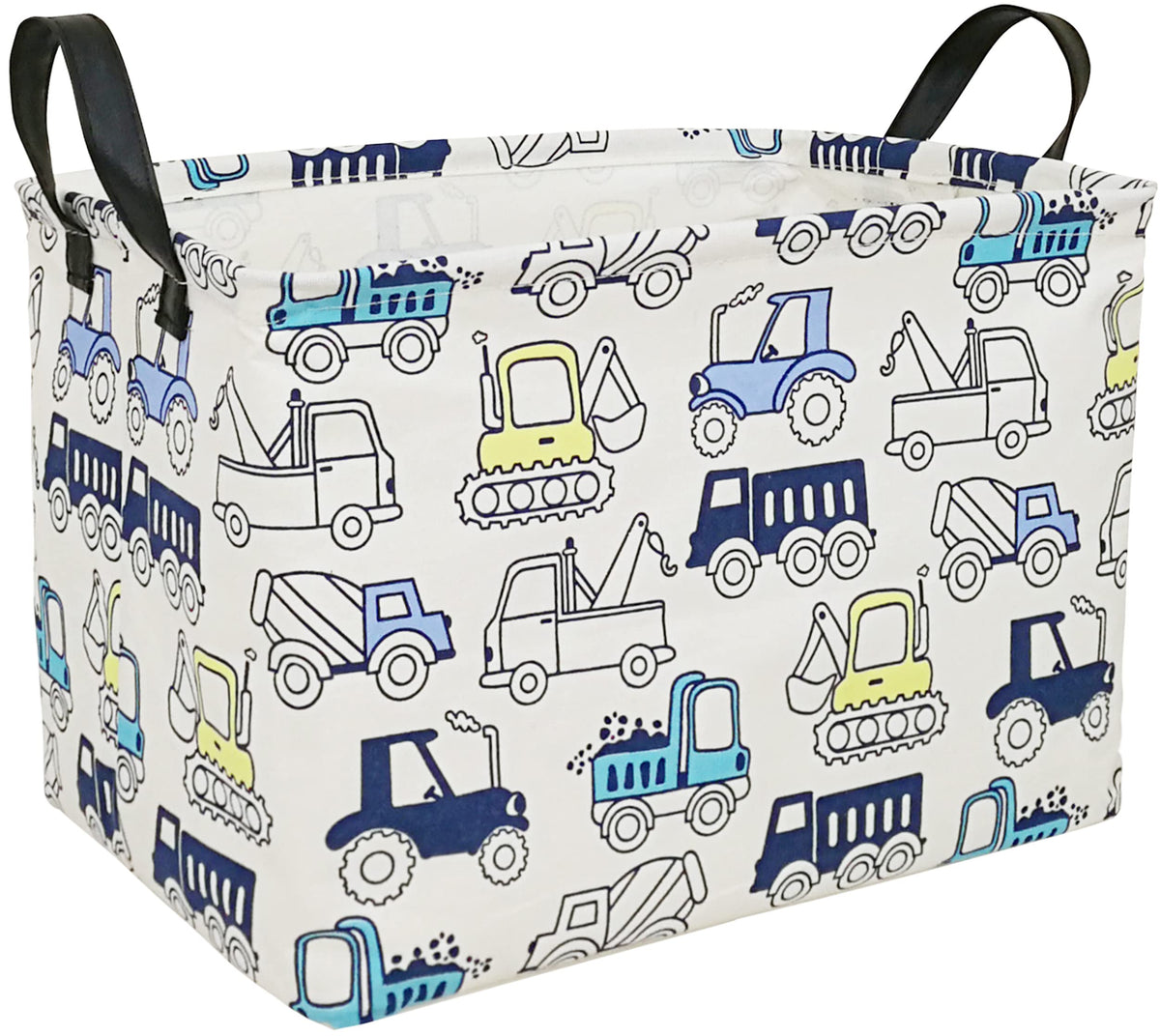 Acmuuni Rec Canvas Clothes Basket Laundry Hamper With Handles,Waterproof Cotton Storage Organizer Perfect For Kids Boys Girls To