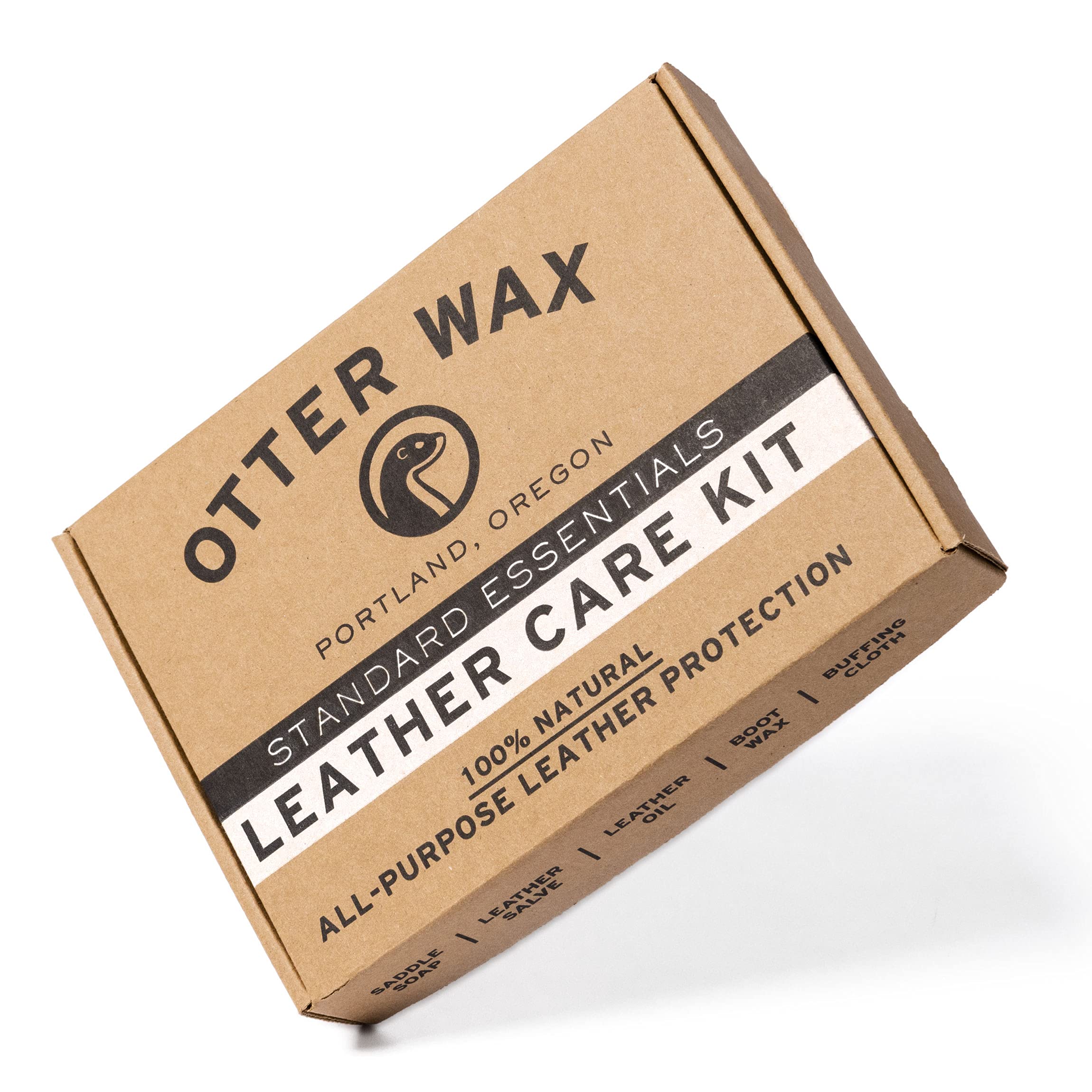 Otter Wax Leather Care Kit | 100% All-Natural Leather Care Products | Made In The Usa | Includes Saddle Soap & Leather Salve | C