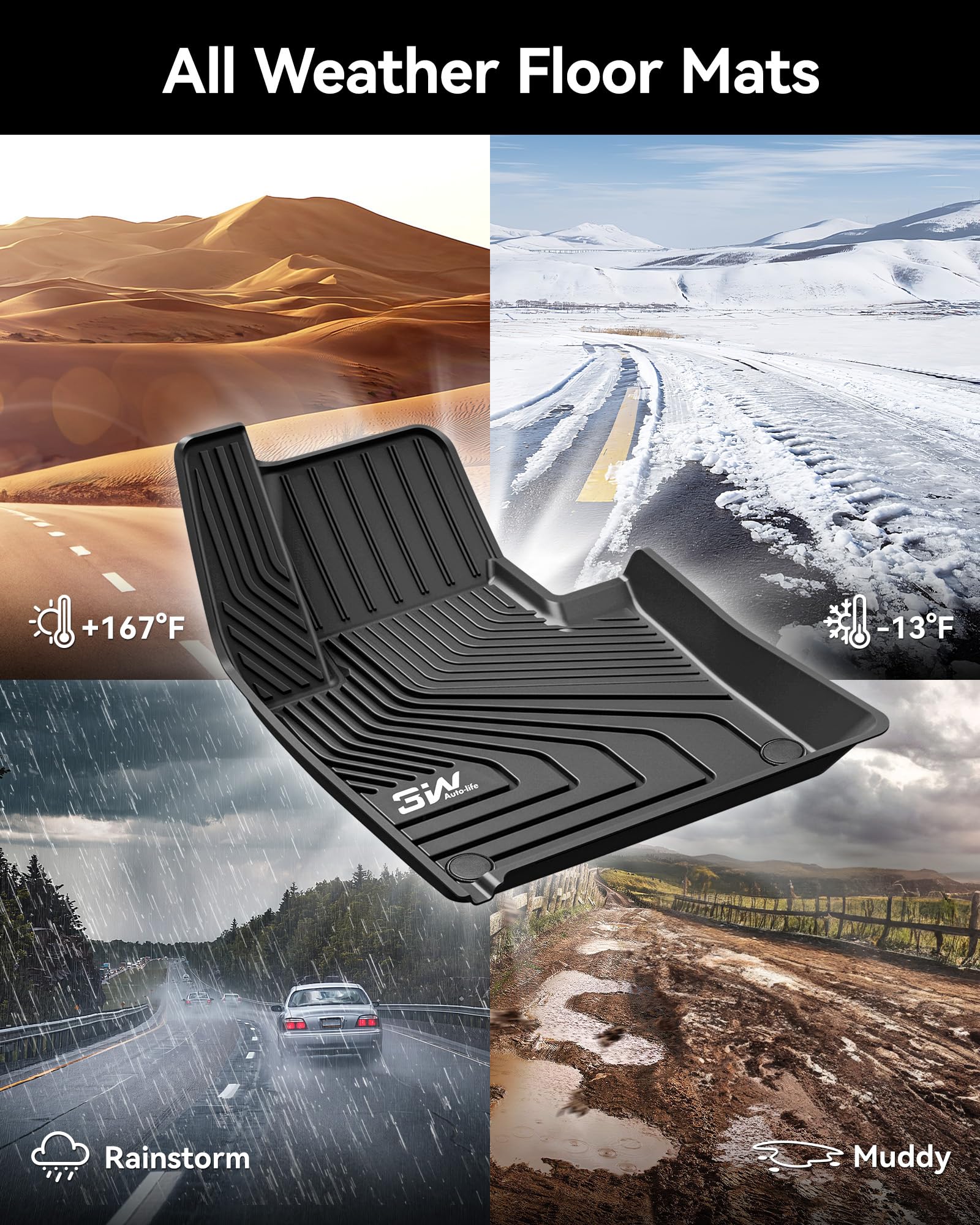 3W Floor Fit Volvo Xc60 2018-2024 2025 (Not For Hybrid) Tpe All-Weather Custom Fit T5 T6 Momentum Floor Liner For Volvo Xc60 1St