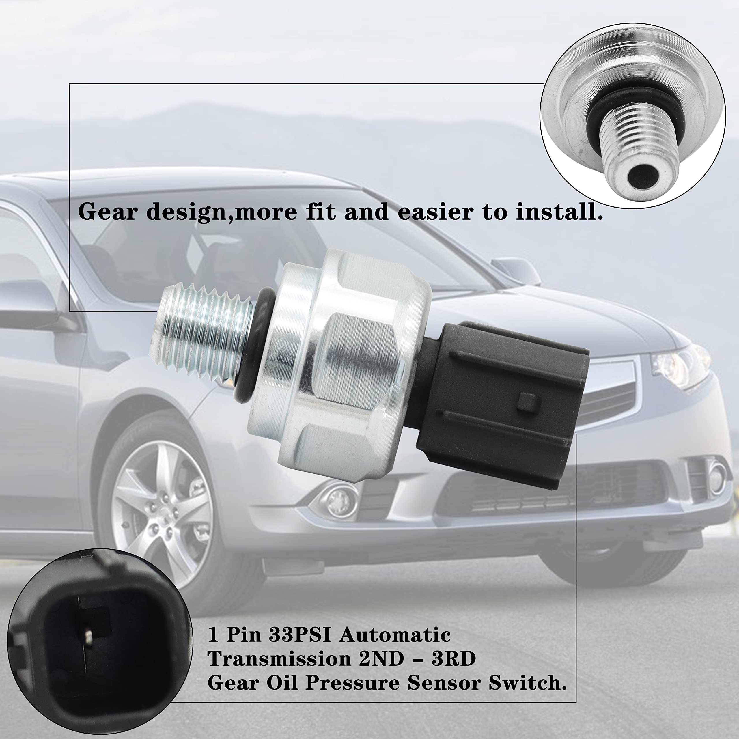 Yithsway 28600-P7W-003 28600-P7Z-003 Transmission Pressure Switches Set For 1997-2011 Honda Accord Odyssey Pilot, Acura Tl Cl Mdx Rsx Tsx Automatic Transmission 2Nd-3Rd Gear Oil Pressure Sensor Switch