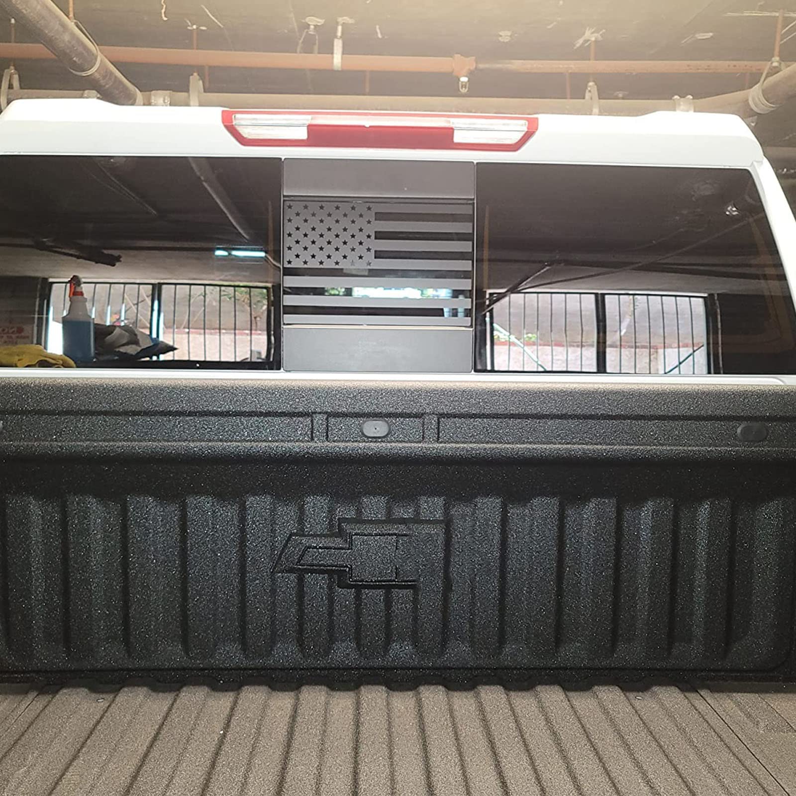 Zxiaochun Rear Middle Window American Flag Decal For Chevy Silverado/Gmc Sierra 2004-2016 2017 2018 Back Sliding Center Window G