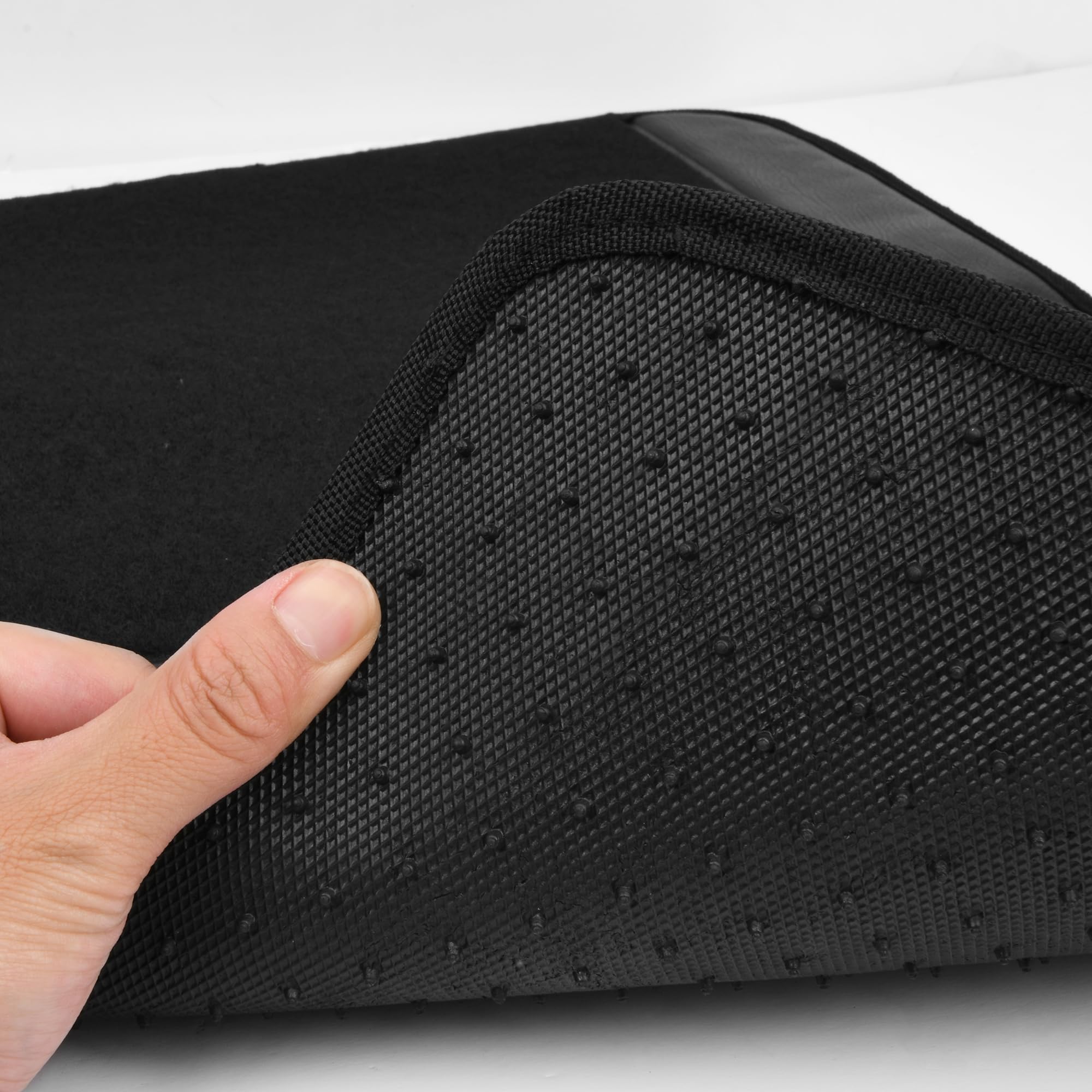 Car Pass® Waterproof Universal Faux Leather 3Row Car Floor Mats, Black Car Mats Fit For Suv,Vans,Sedans, Trucks,Set Of Vehicles Car Carpet With Driver Heel Pad And Anti-Slip Nibs Backing (Black 3Row)