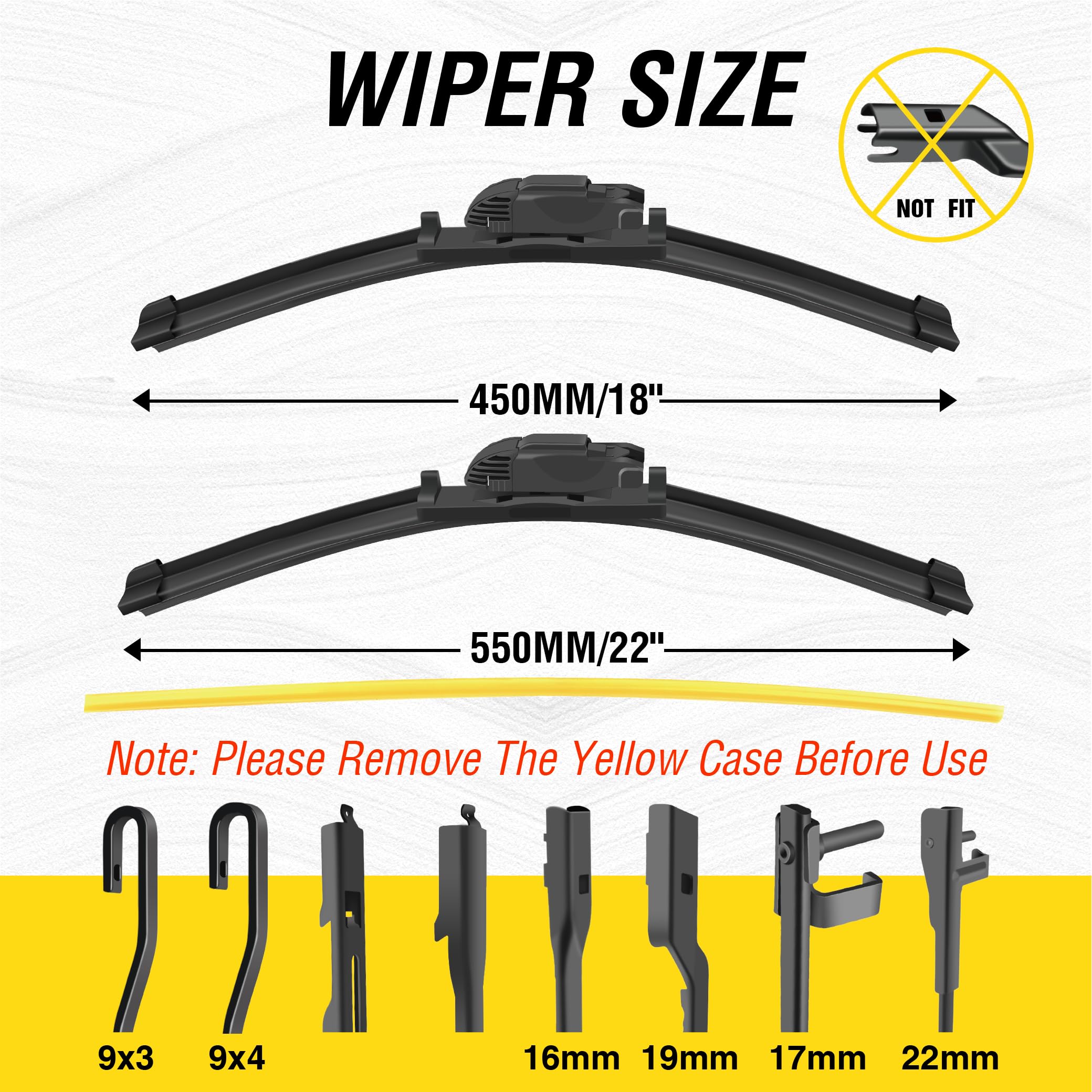 5 Plus 22''+18'' Windshield Wipers Replacement For 2015-2022 Chevy Colorado /2015-2022 Gmc Canyon /2008-2003 Mazda 6 Wiper Blade