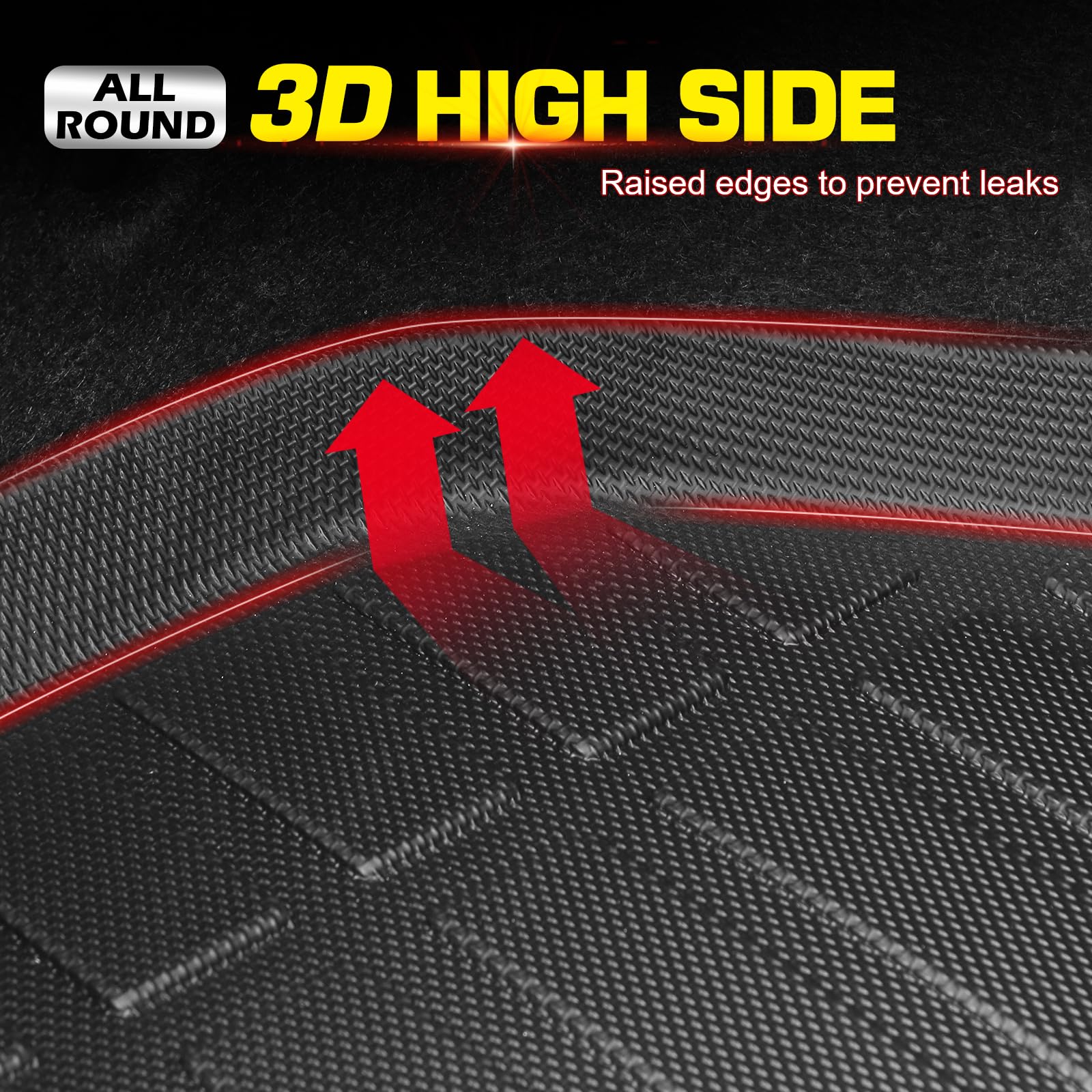 IKON MOTORSPORTS TPE Cargo Trunk Liner, Compatible with 2022-2024 Hyundai Tucson, Custom Fit All Weather Protection Heavy Duty Rear Trunk Tray Cargo Mats Protector, Black