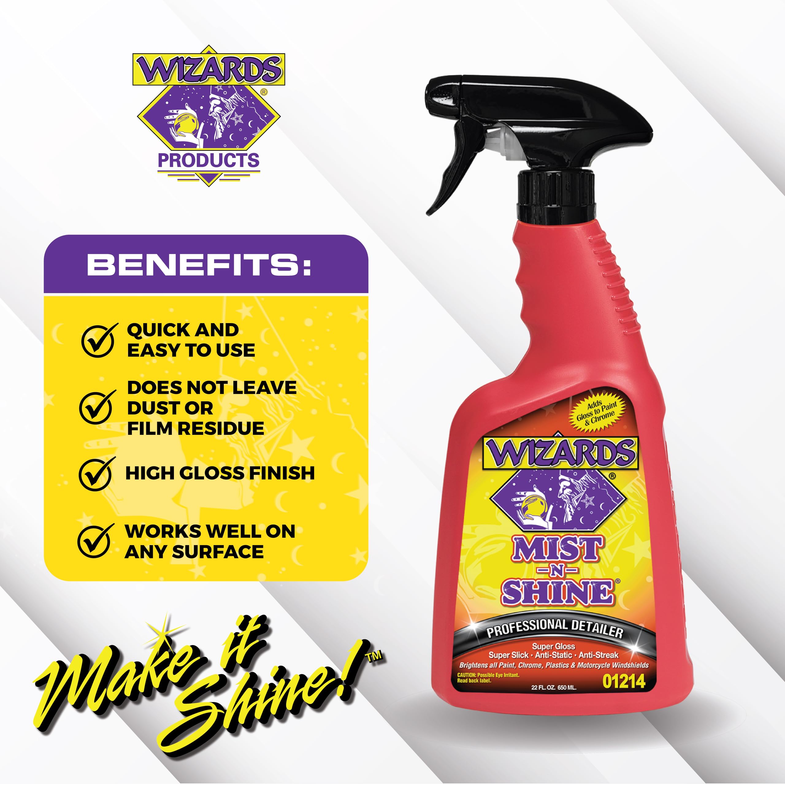 Wizards Motorcycle Cleaning Kit - Bike Wash Foam And Rinse, Quick Detailer Spray, And Bug Remover With Fiber Cloth And Detailing