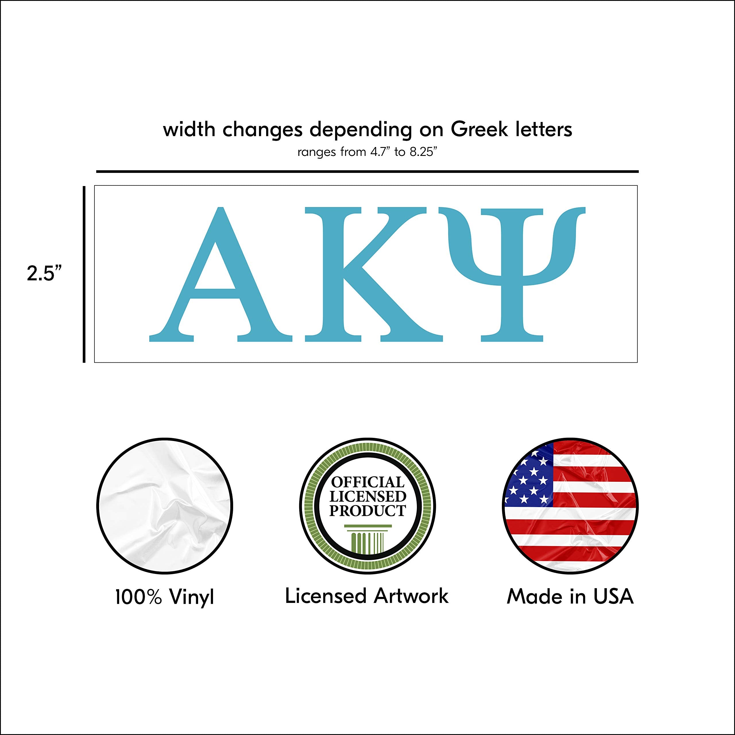 Pro-Graphx Alpha Kappa Psi Greek Sorority Sticker Decal, 2.5 Inches Tall, Sky Blue