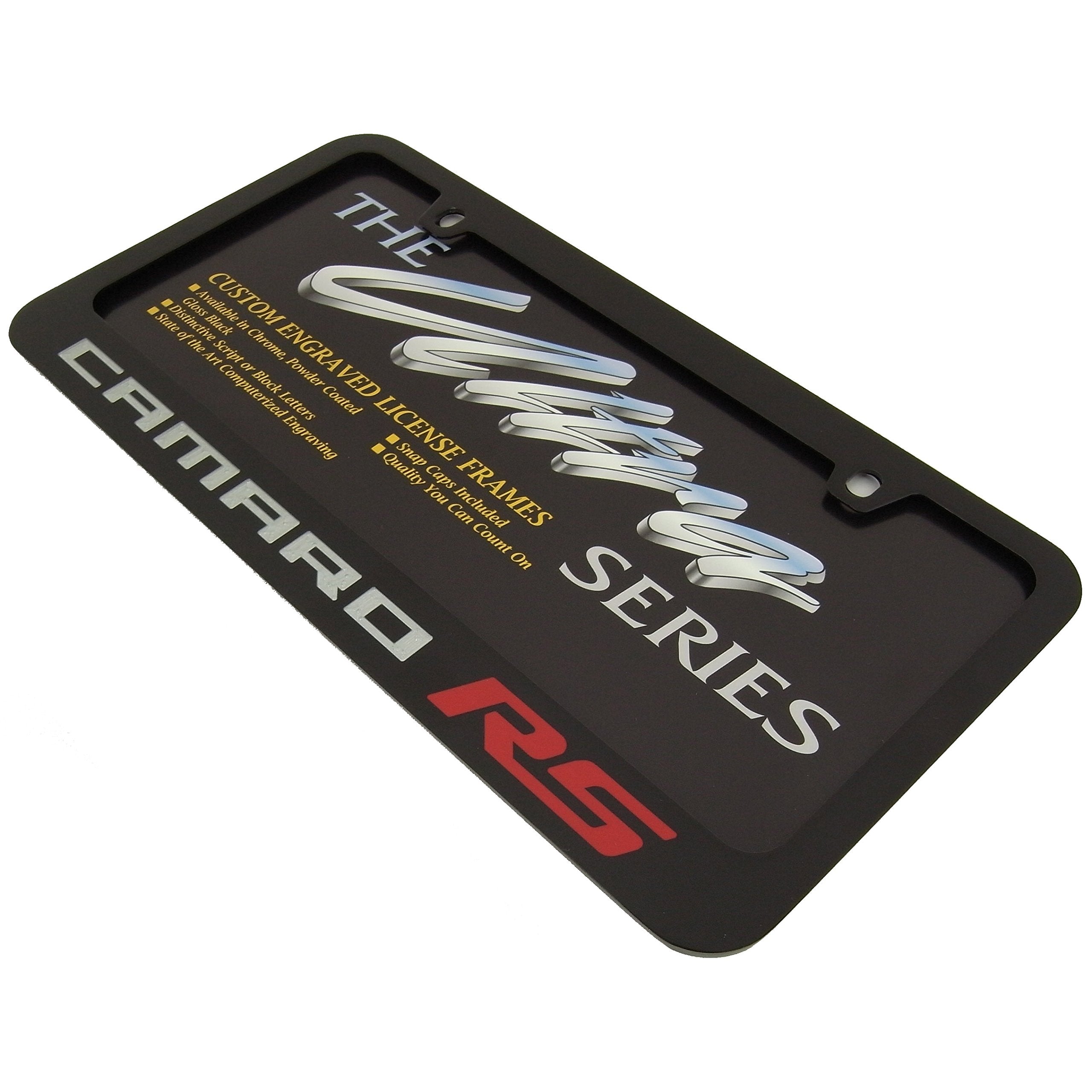 Chevrolet Camaro Rs Black Metal License Plate Frame