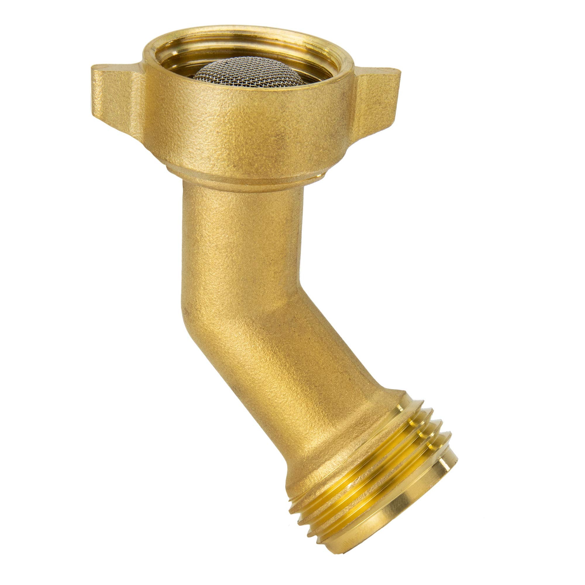 Recpro 45 Degree Hose Elbow For City Water Fill | Brass Hose Fitting | Rv Plumbing | Prevents Hose Crimping And Strain
