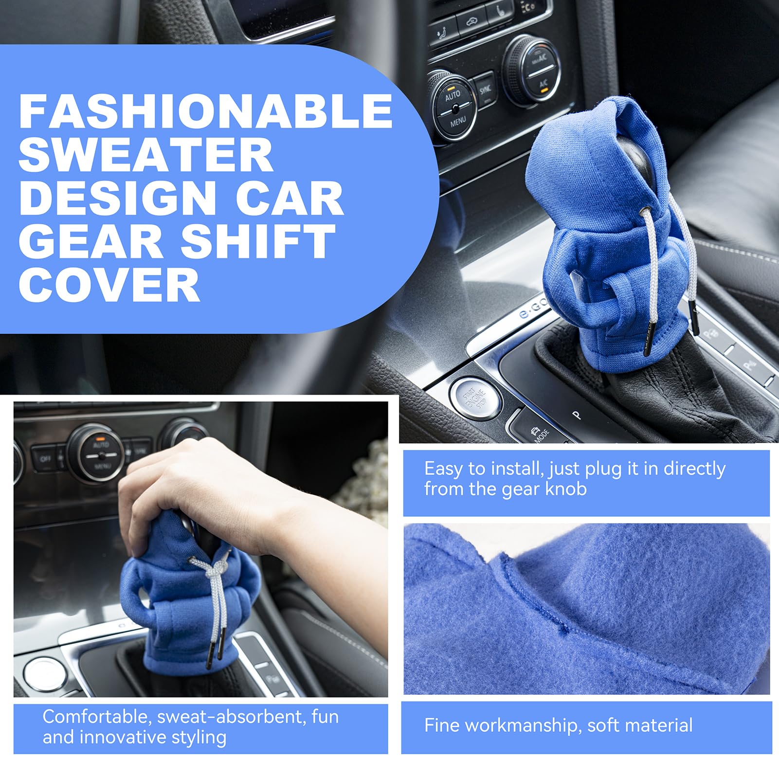 Gear Shift Hoodie Cover, Universal Car Shift Knob Hoodie, Mini Hoodie For Car Shifter, Automotive Interior Cute Gadgets Car Acce