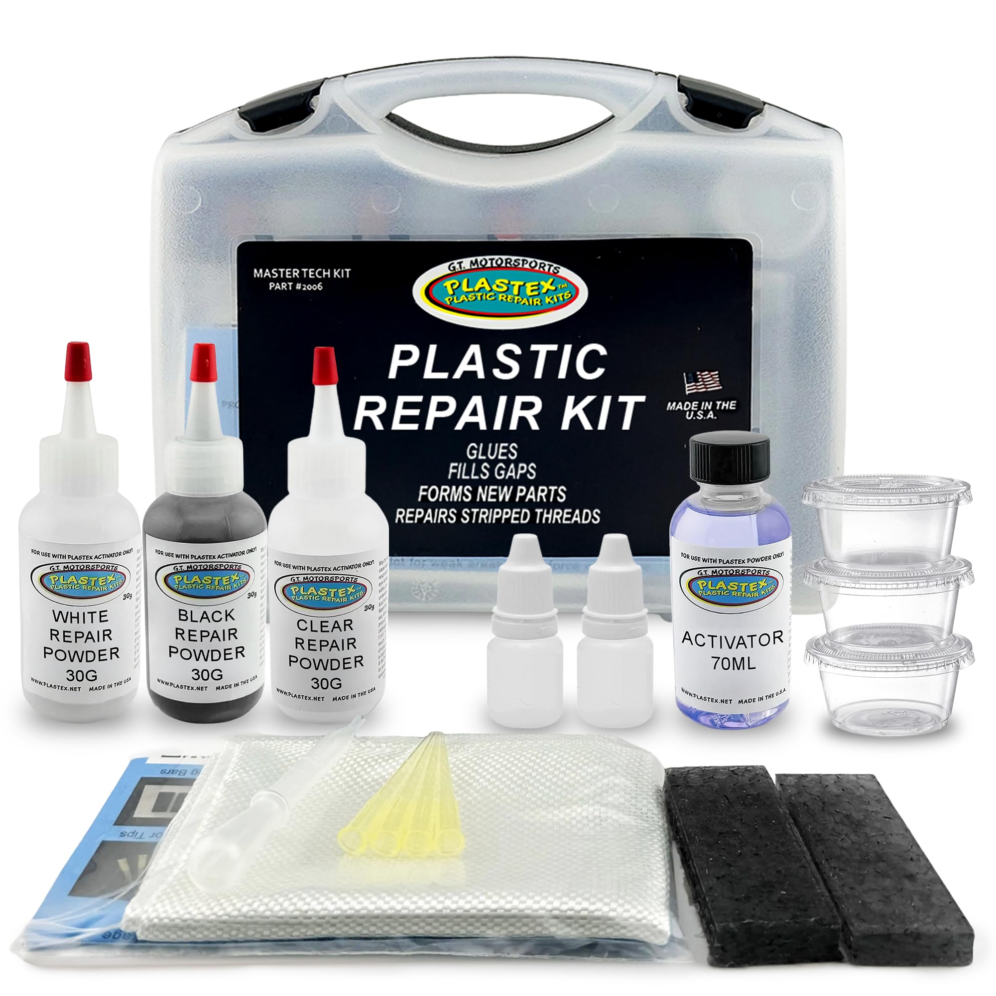 Plastex Plastic and Fiberglass Repair - Easily fix, Recreate Broken Plastic, Fiberglass Wood & More! Plastex Master Tech Kit