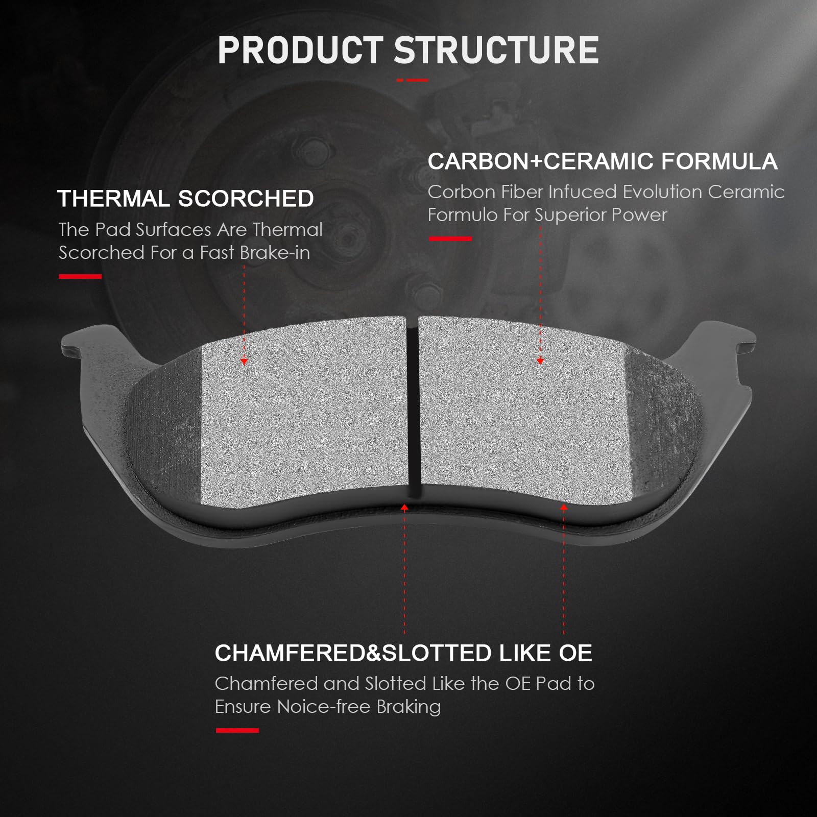 Cciyu D1158 D881 8Pcs Front & Rear Ceramic Brake Pads Kits 2006-2010 For Ford Explorer,2007-2010 For Ford Explorer Sport Trac,20