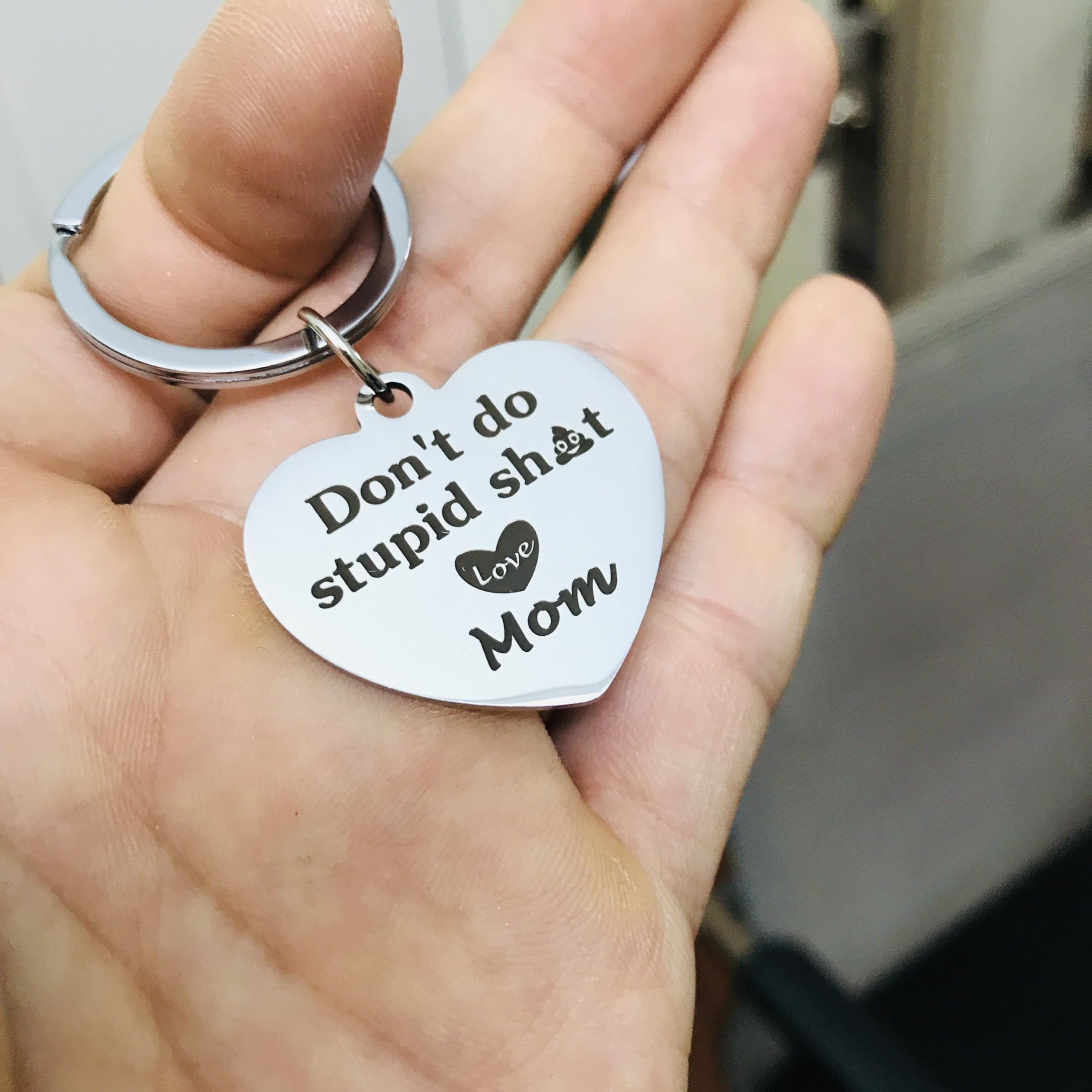 Funny Gifts For Teenage Teen Boys Girls Don'T Do Stupid Sh*T Love Mom Mum Keychain Son Daughter Mother'S Day Father'S Day Gradua