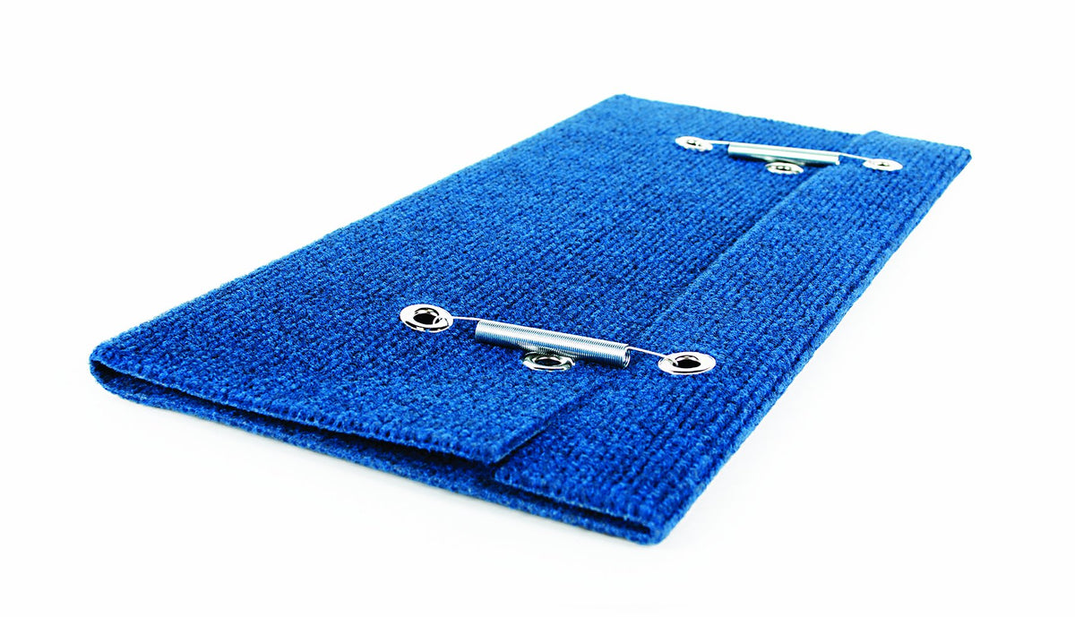 Camco Wrap Around Step Rug | Protects Your Rv From Unwanted Tracked In Dirt | Works On Electrical And Manual Rv Steps | Blue (42
