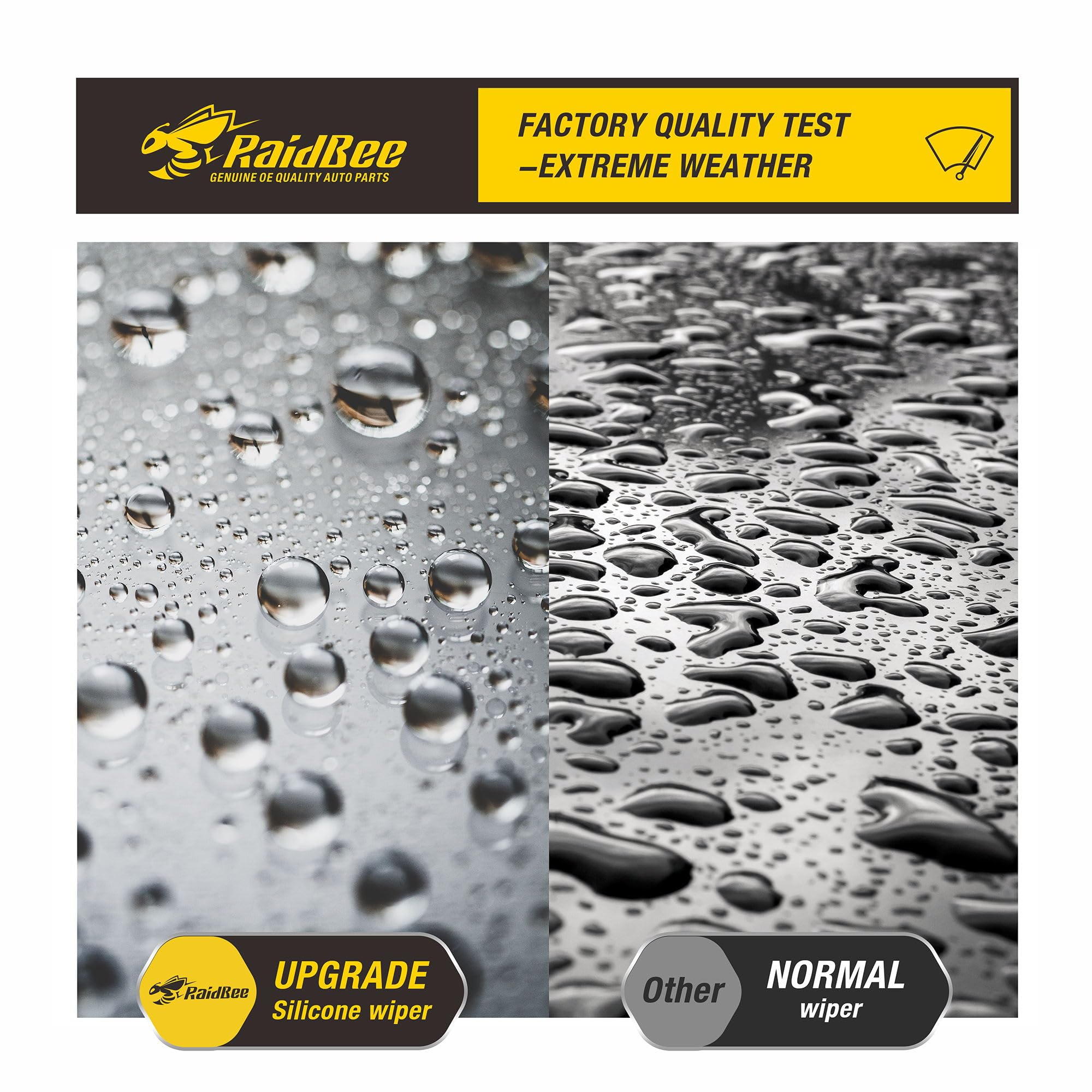 Raidbee 2 Silicone Windshield Wiper Blades Replacement For Tesla Model S 2020 2019 2018 2017 2016 2015 2014 2013 2012 +More Oem