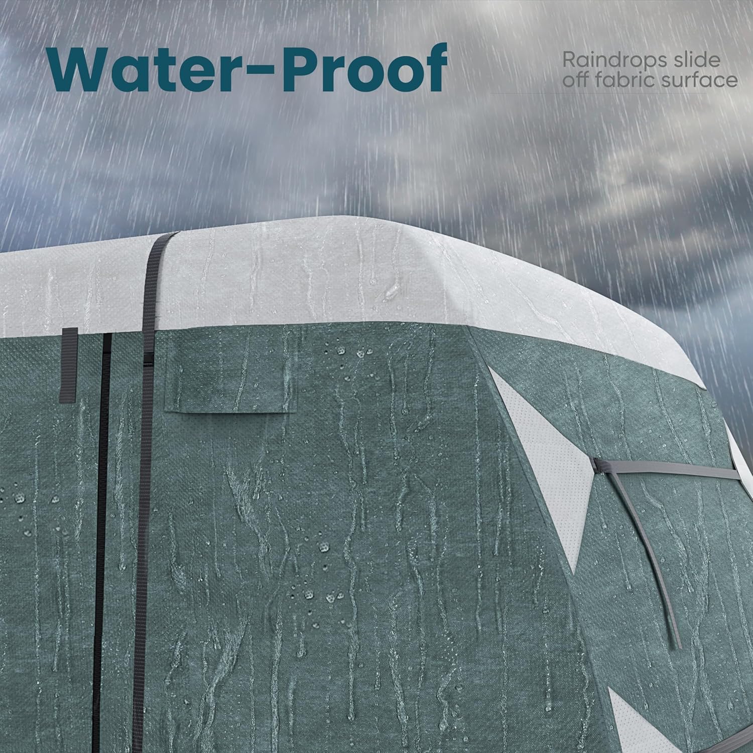 KING BIRD Travel Trailer RV Cover, Extra-Thick Upgraded 5 Layers for Camper Cover 24'-27' Windproof Waterproof Rip-Stop RV Cover